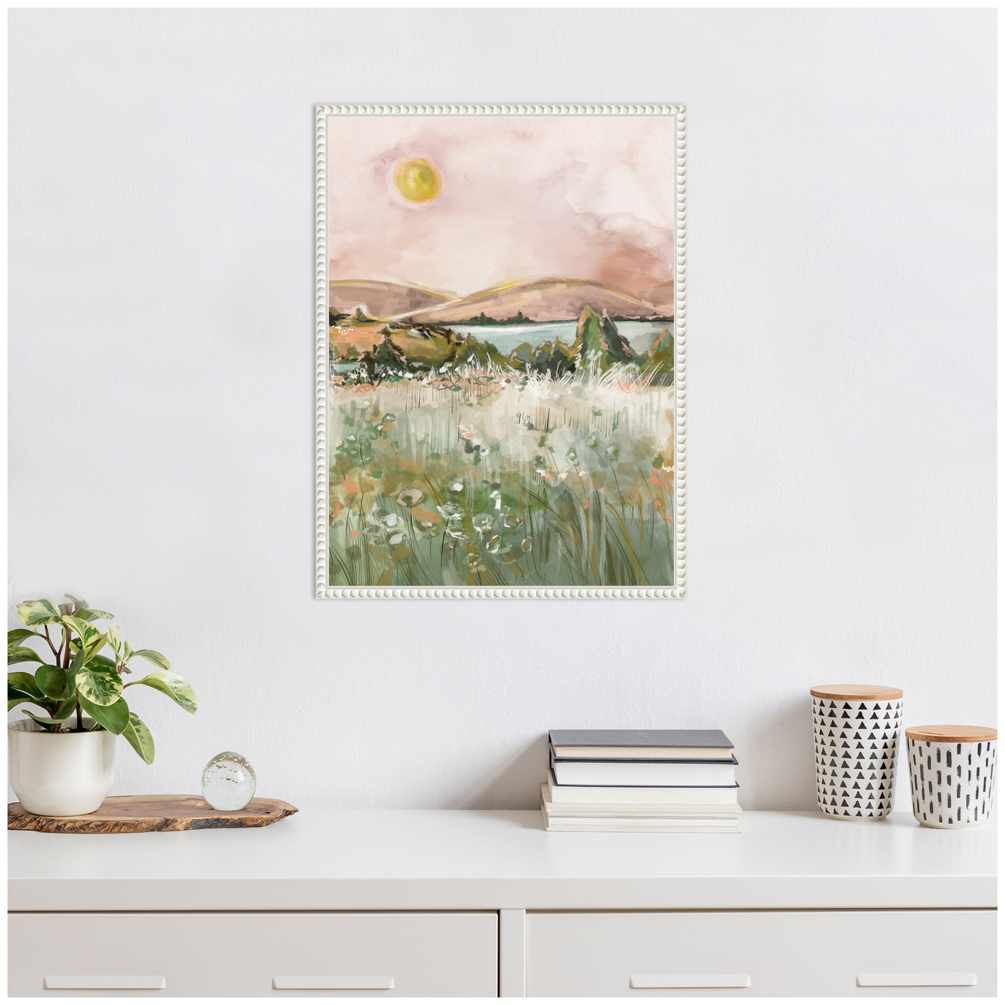 Sylvie Neutral Landscape 02 Framed Canvas by Annie Quigley