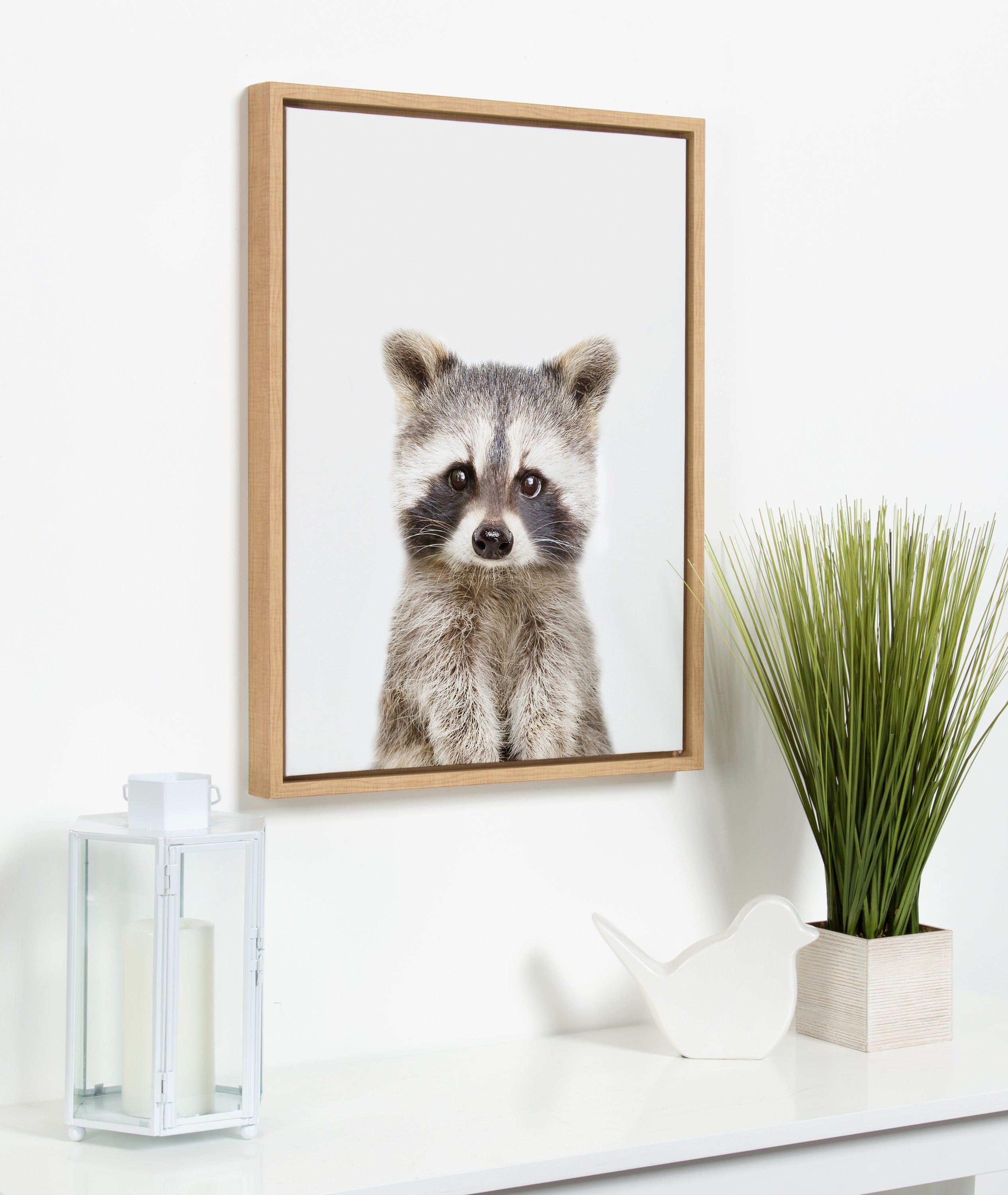 Sylvie Raccoon Framed Canvas by Amy Peterson Art Studio