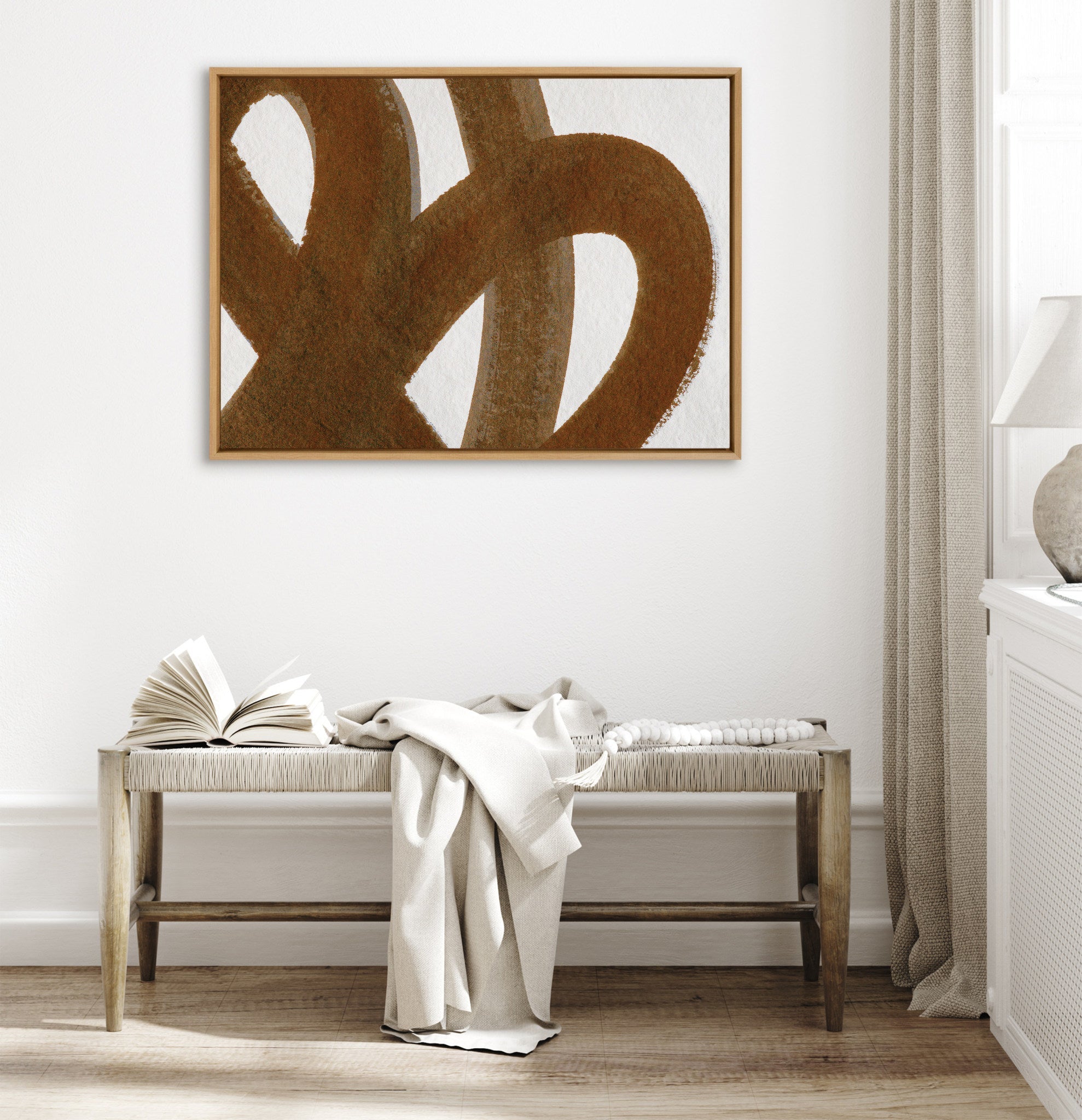 Sylvie Japandi 10 Brown Framed Canvas by Rocket Jack