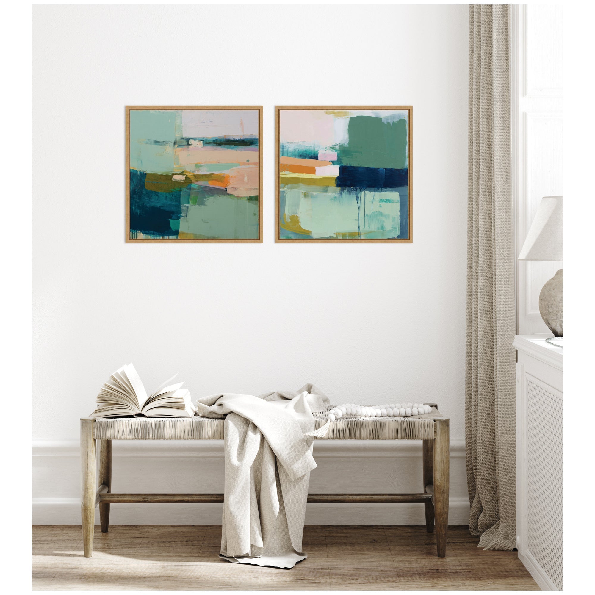 Color Block No.
1 & No.
2 2 Piece Framed Canvas Wall Art Set by Amy Lighthall
