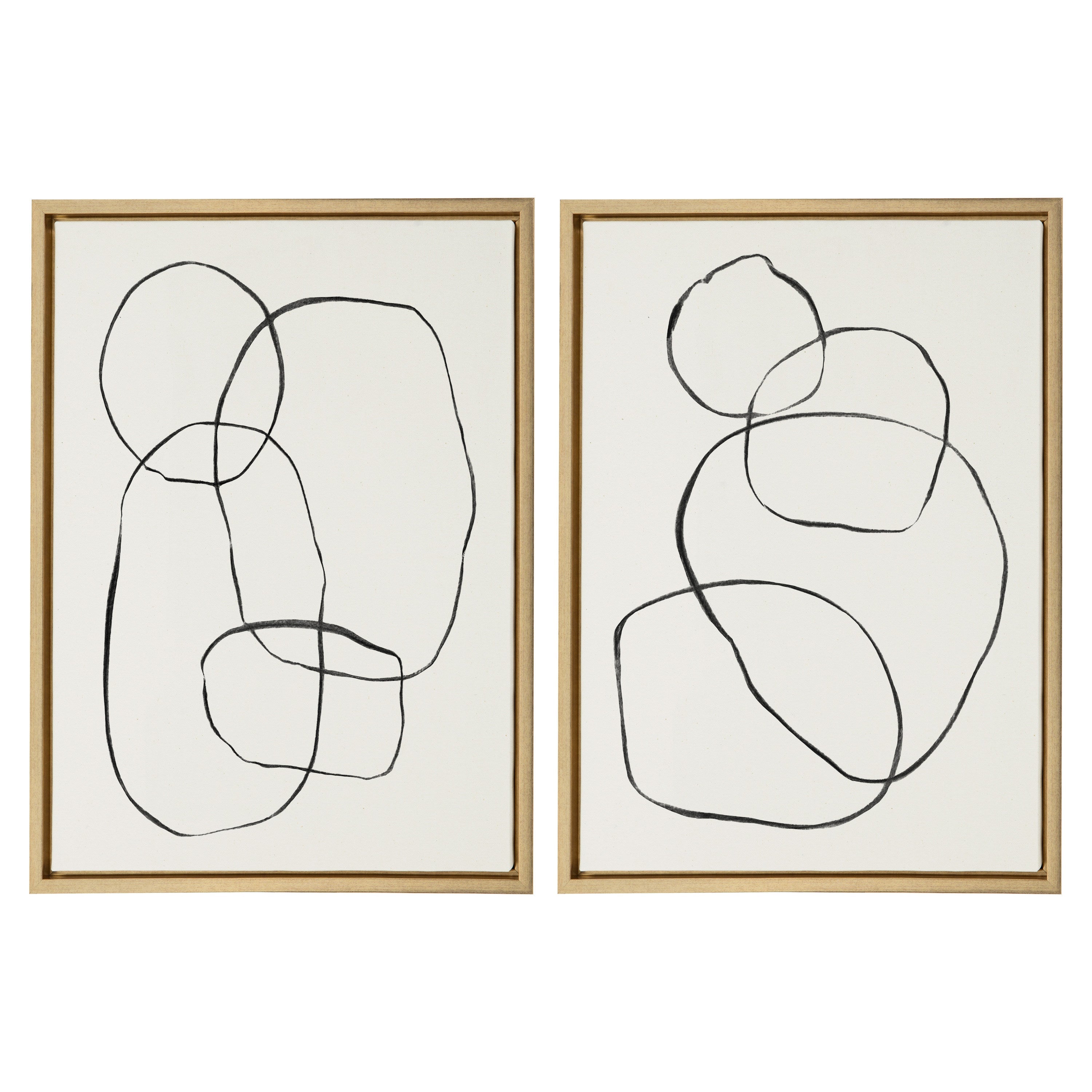 Sylvie Going in Circles Framed Textured Canvas Set