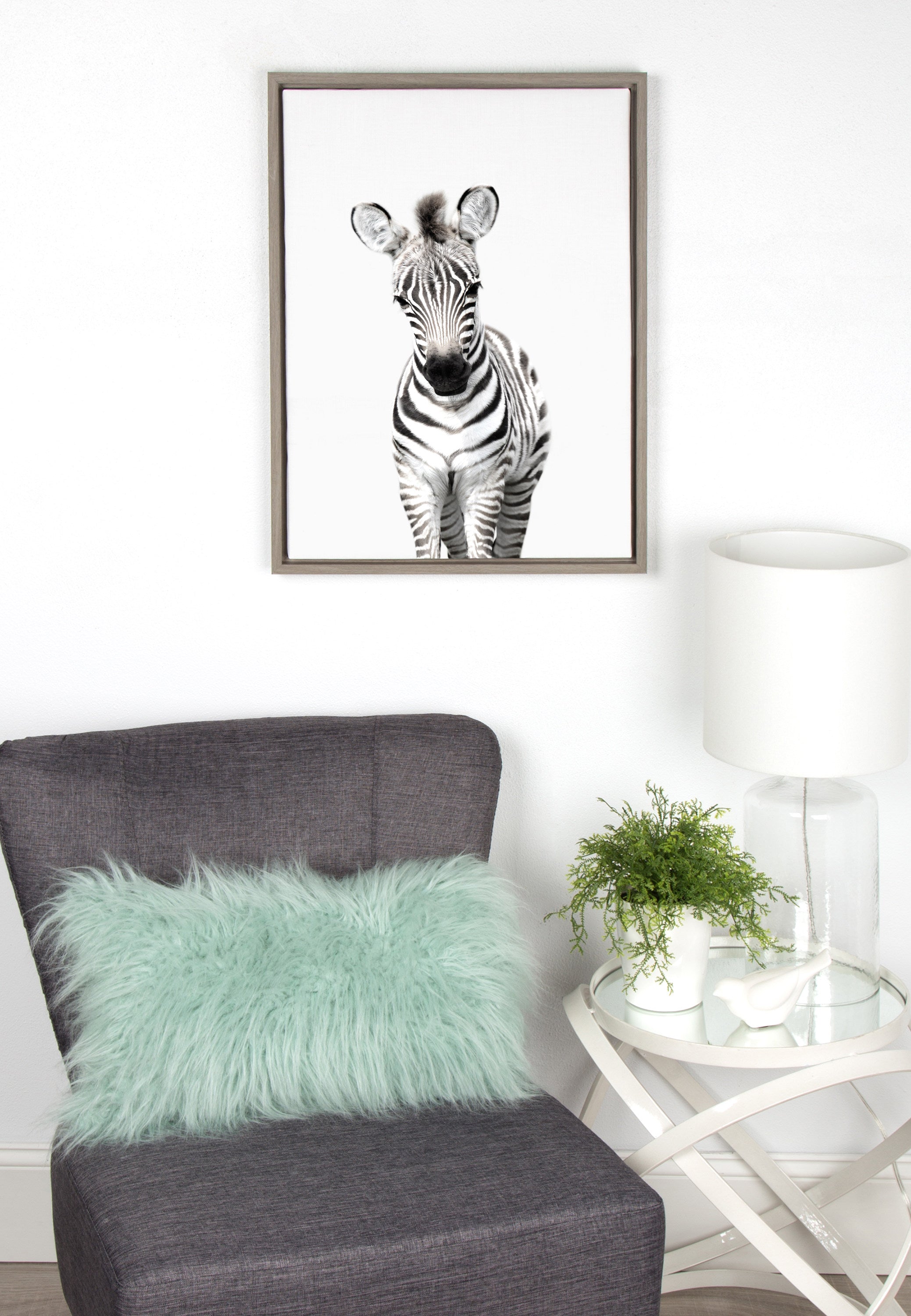 Sylvie Baby Zebra Framed Canvas by Amy Peterson by kateandlaurel - product image 12 for Resin Society