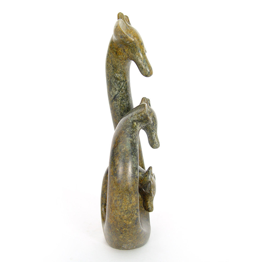 Stone Giraffe Family of Three - 12"