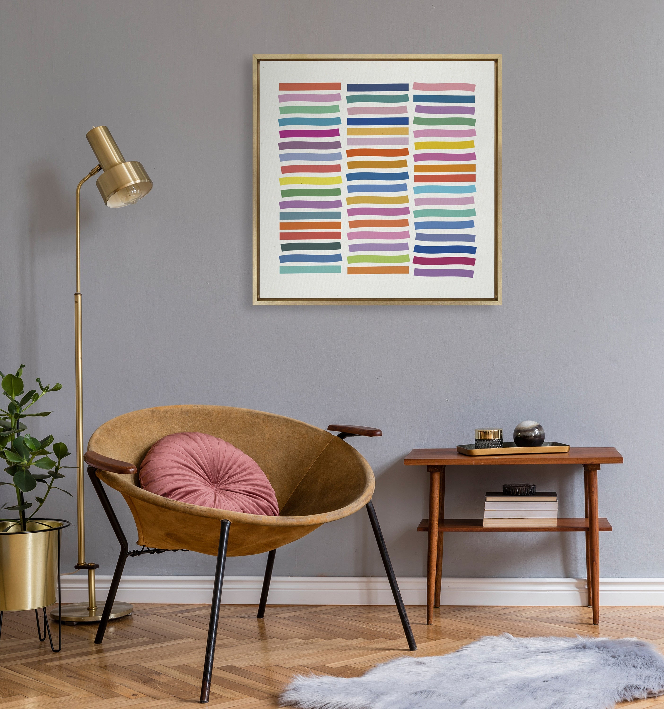 Sylvie Whimsical Lines Framed Canvas by Apricot + Birch