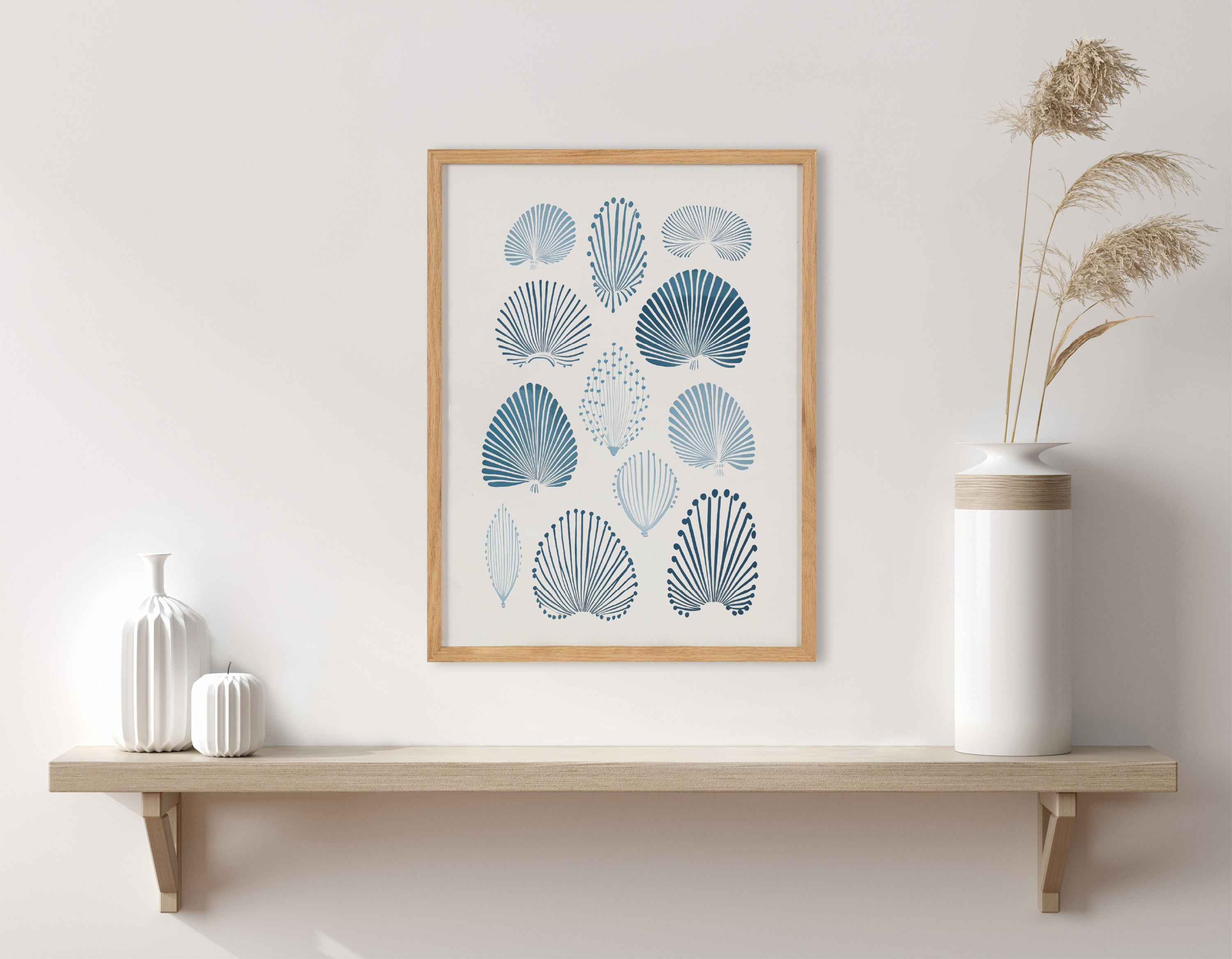 Gallery Abstract Coastal Blue Coral Print by The Creative Bunch Studio