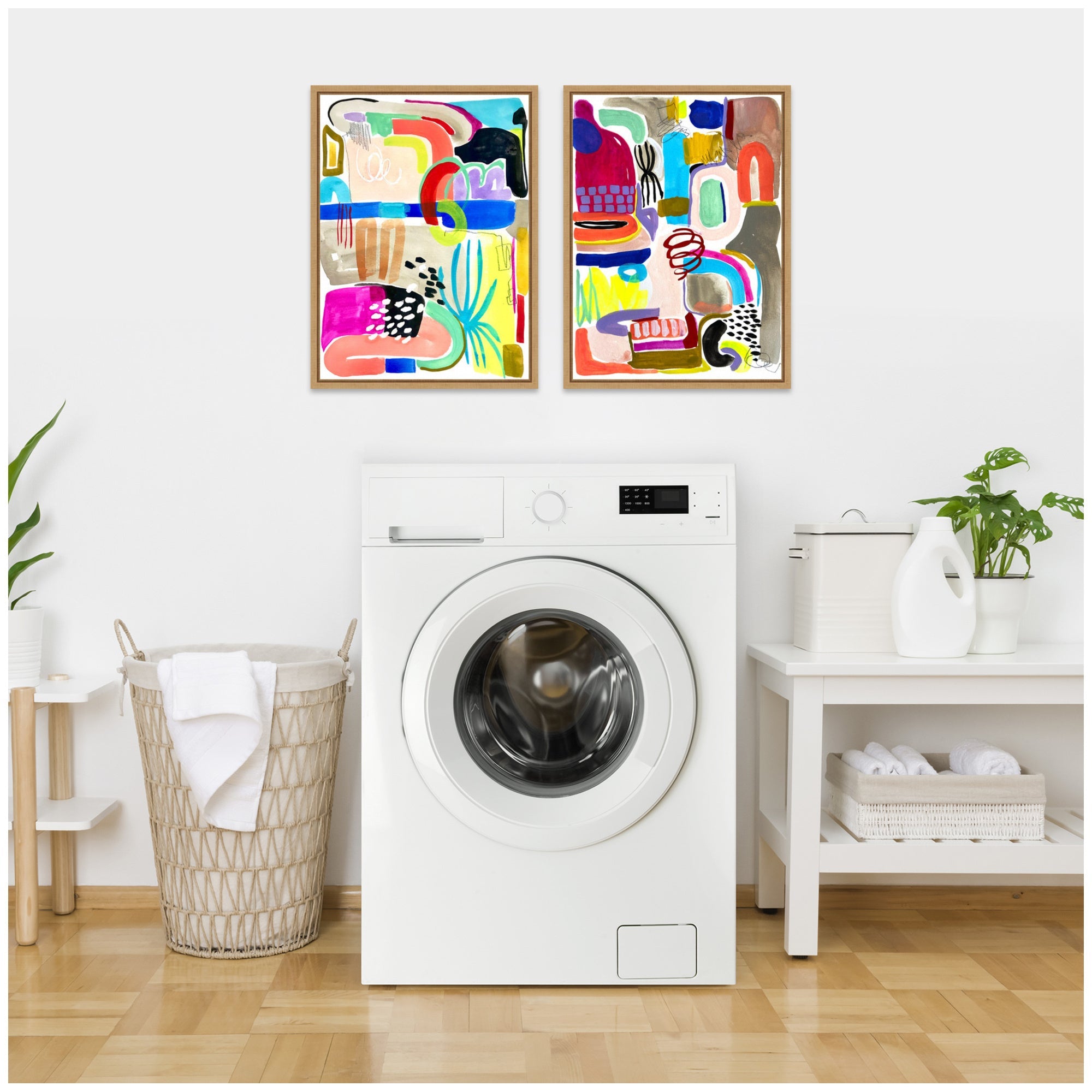 Sylvie Colorful Abstract 10 and 12 Framed Canvas Art Set by Emma Daisy