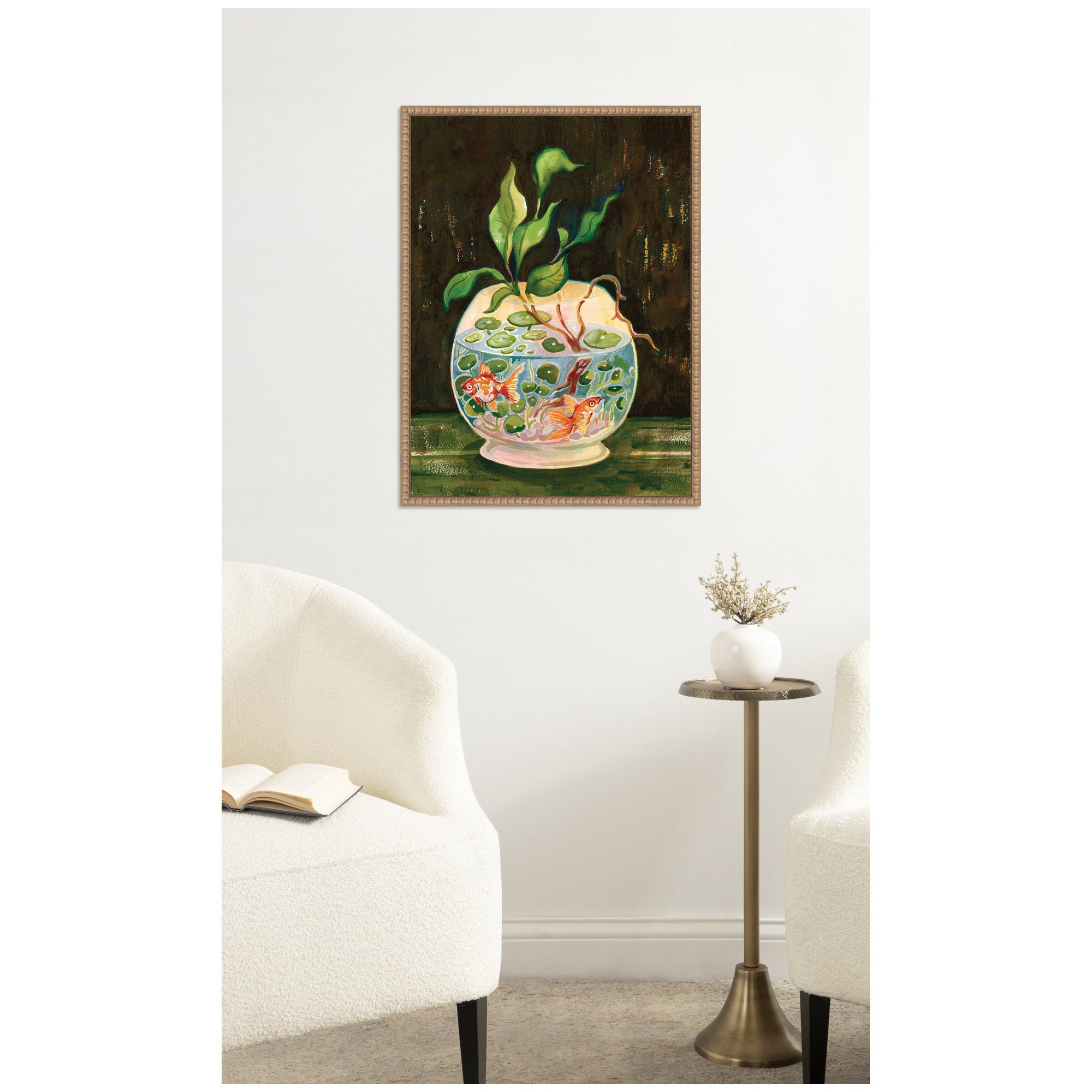 Goldfish Garden by Lucia Gianello Framed Canvas Wall Art Print