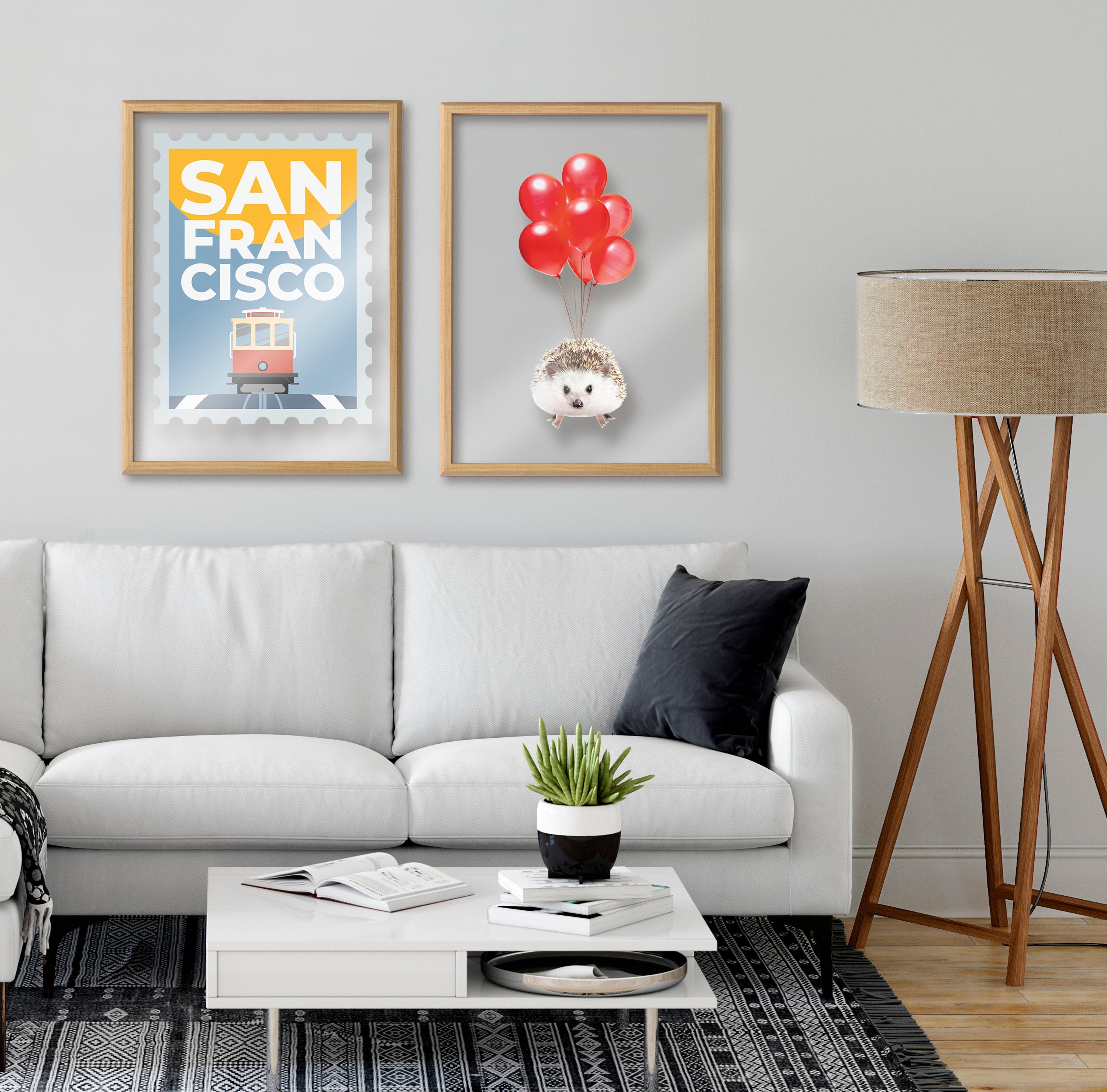 Blake Stamp San Fran Framed Printed Glass by Rocket Jack by kateandlaurel - product image 6 for Resin Society