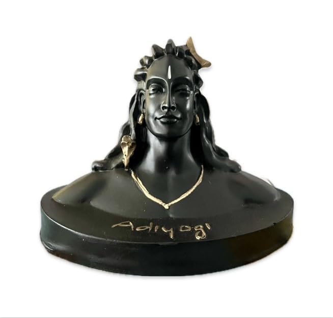 Adiyogi Statue displayed on car dashboard and pooja settings