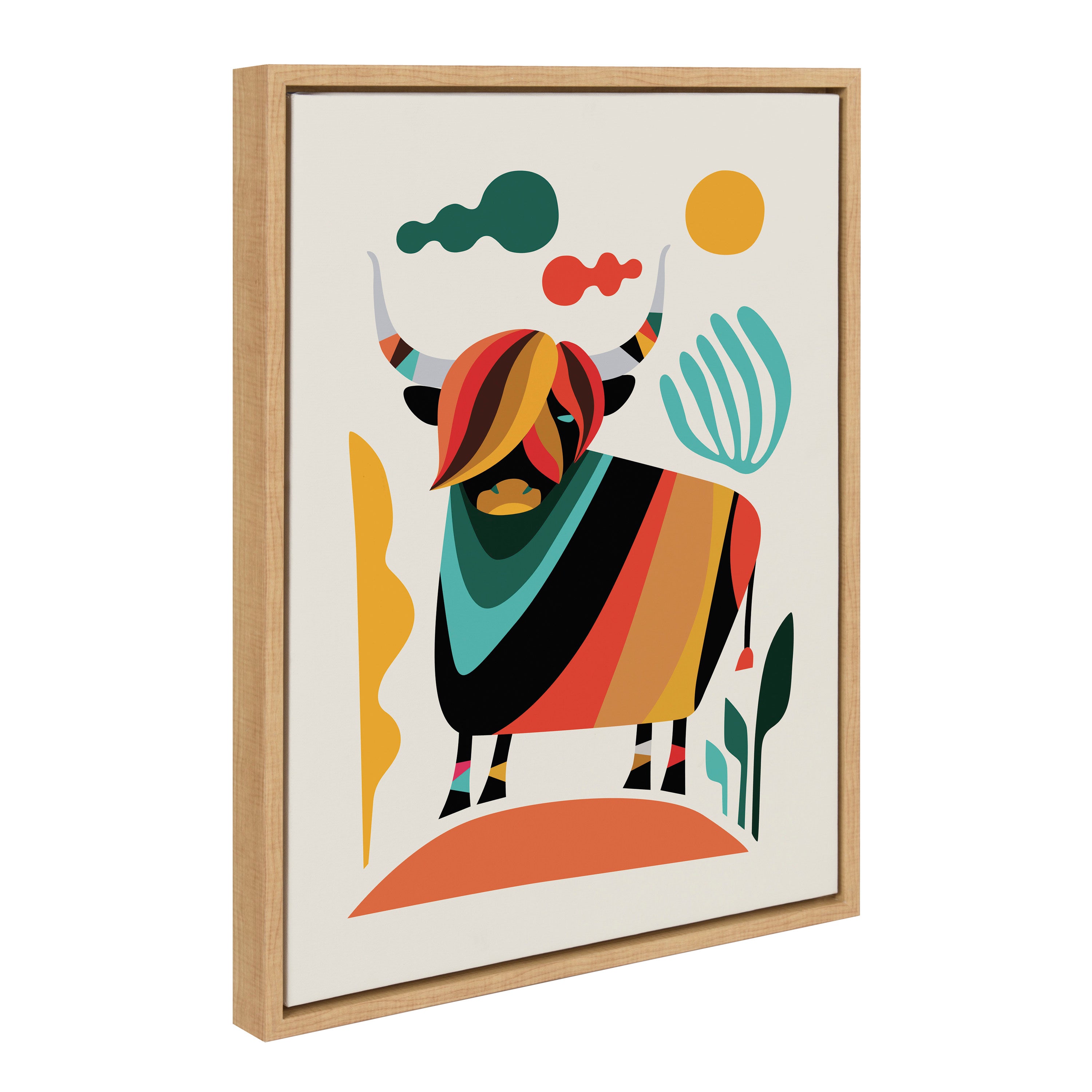 Sylvie Cow Framed Canvas by kateandlaurel - product image 2 for Resin Society