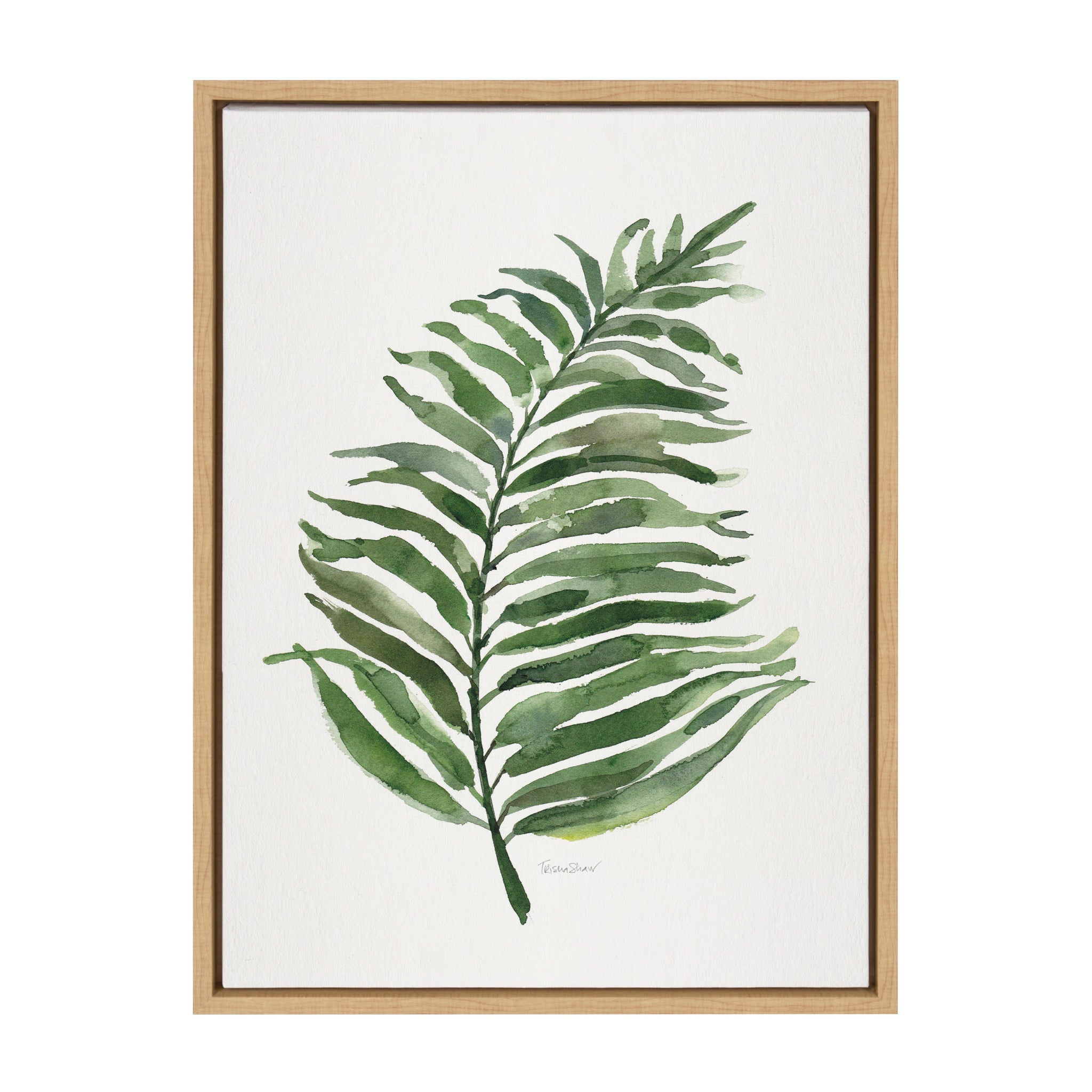 Sylvie Green Fern Framed Canvas by kateandlaurel - main product image for Resin Society