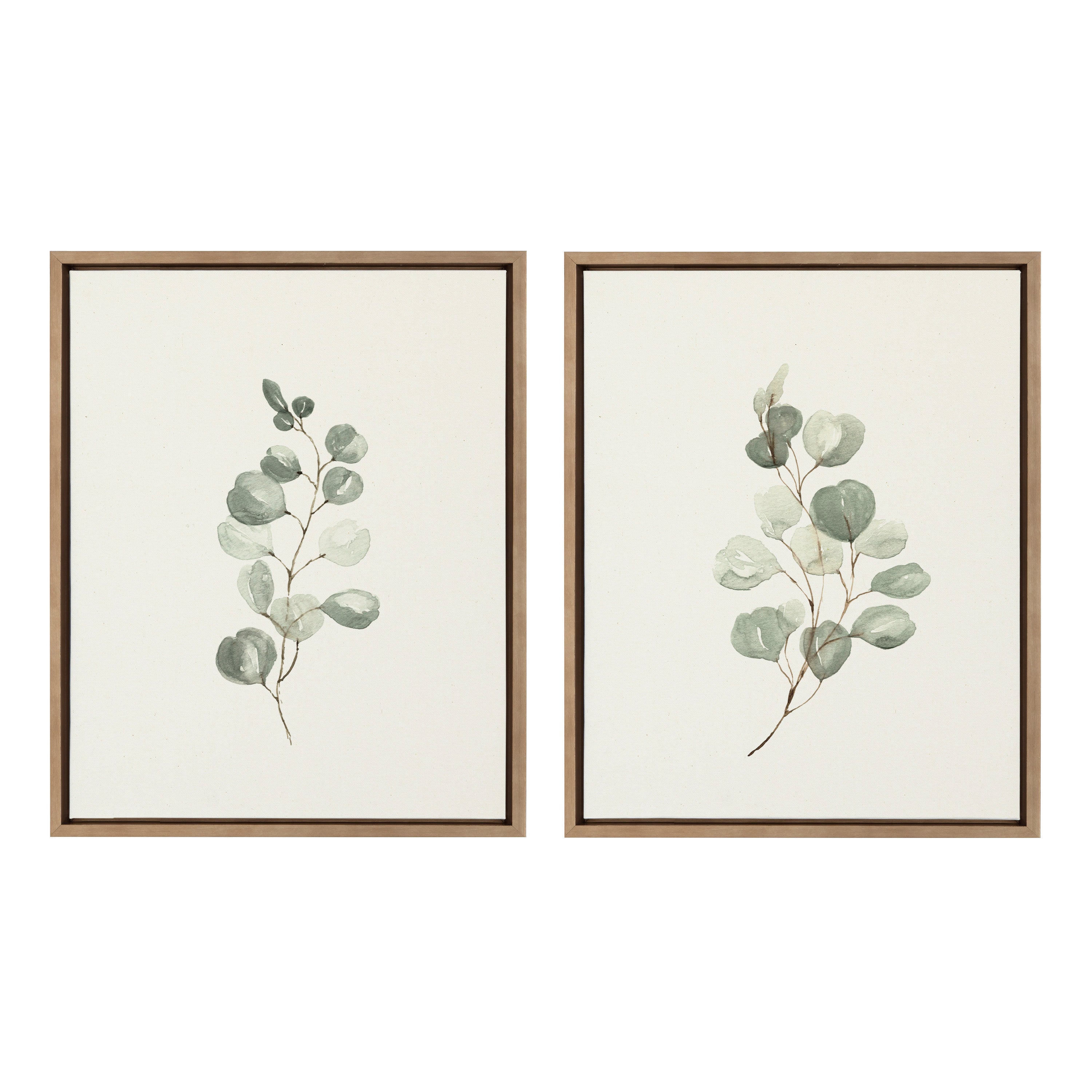 Sylvie Eucalyptus Framed Canvas Set by Maja Mitrovic