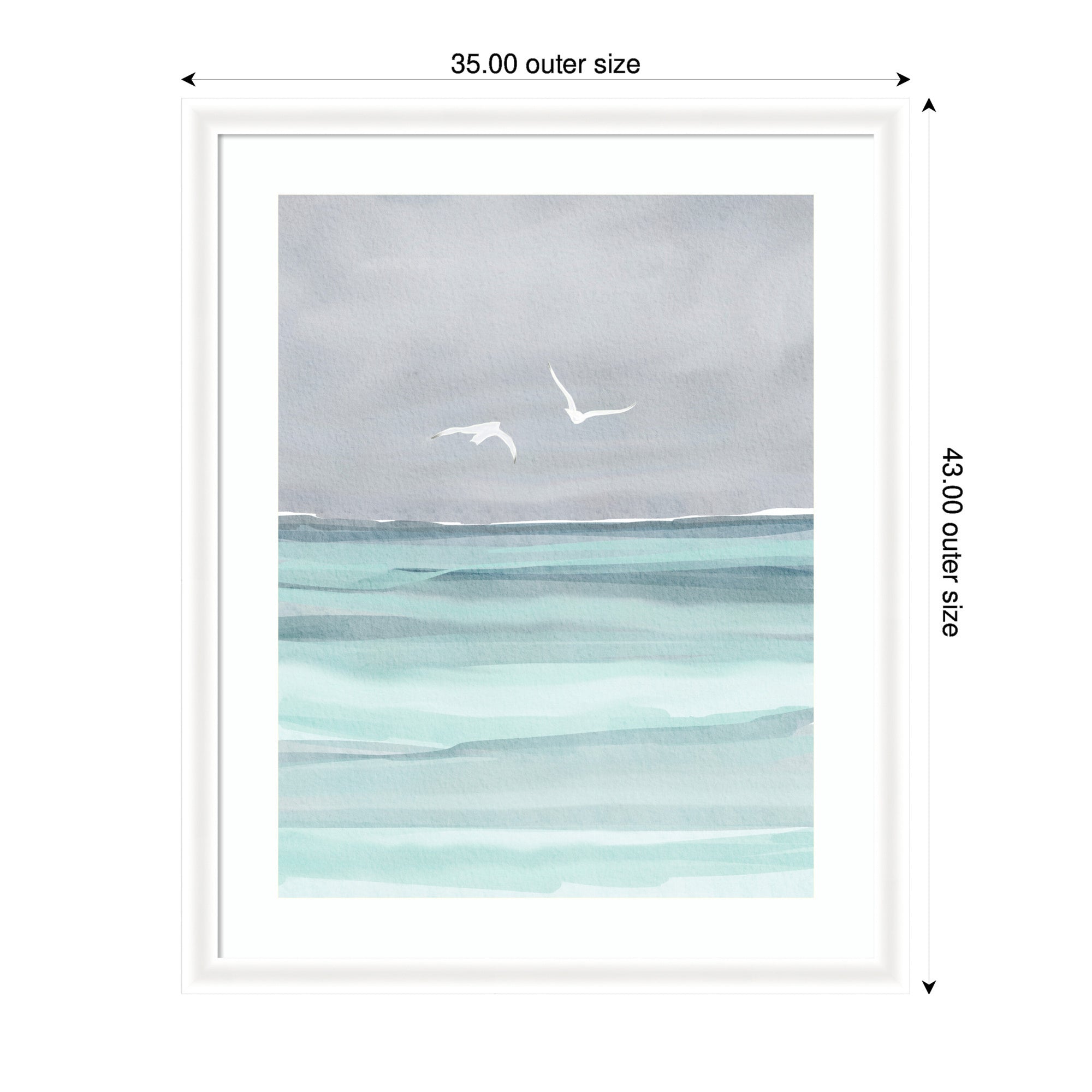 Framed Art Sea and Seagulls by Nikita Jariwala