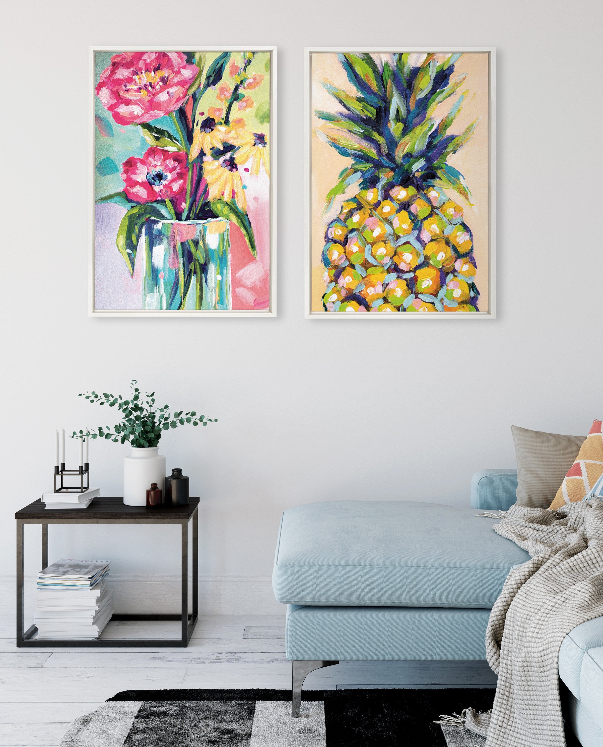 Sylvie Pineapple Study No 2 Framed Canvas by Rachel Christopoulos by kateandlaurel - product image 11 for Resin Society