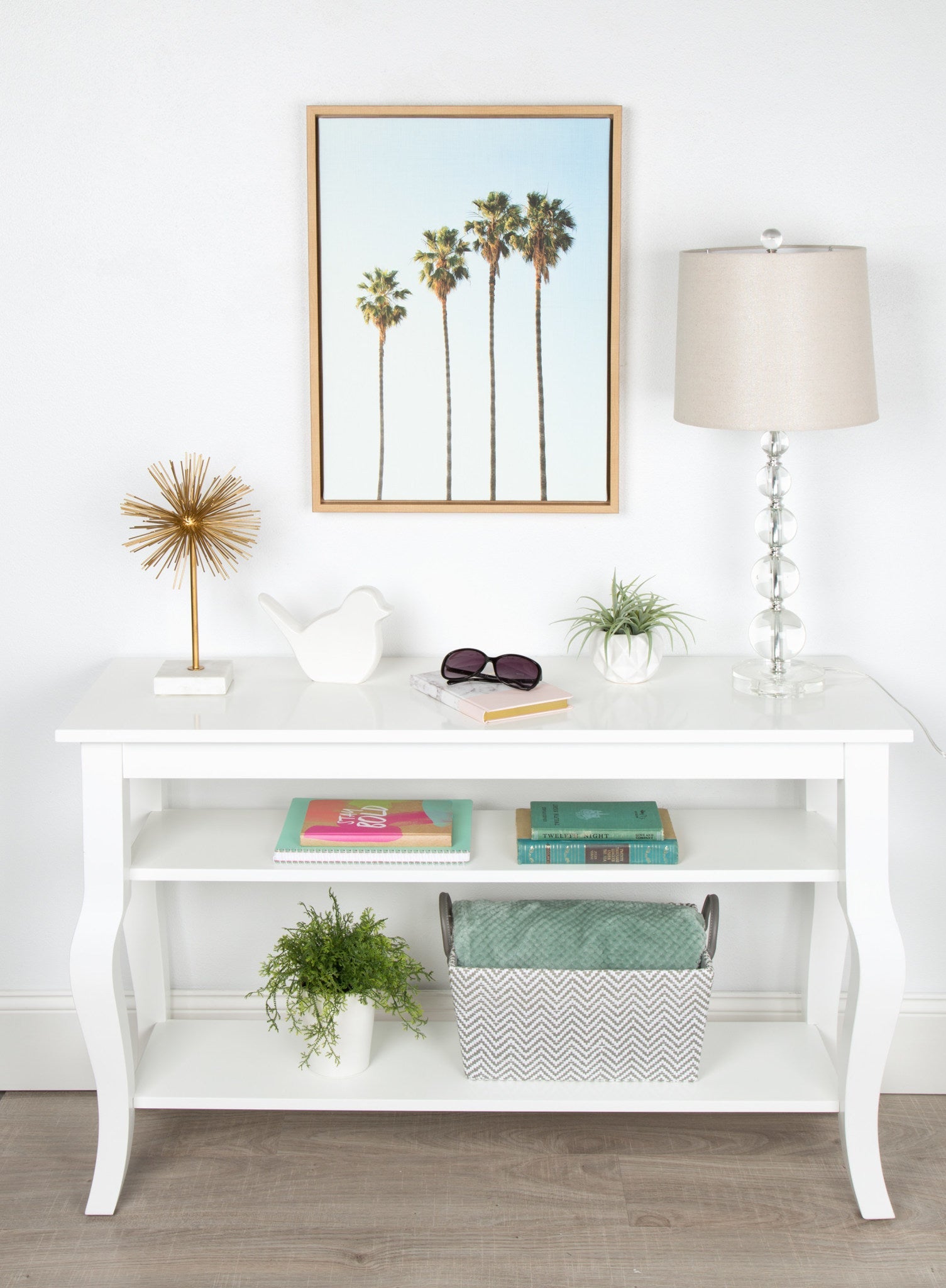 Sylvie Four Palm Trees Framed Canvas by Simon Te by kateandlaurel - product image 5 for Resin Society