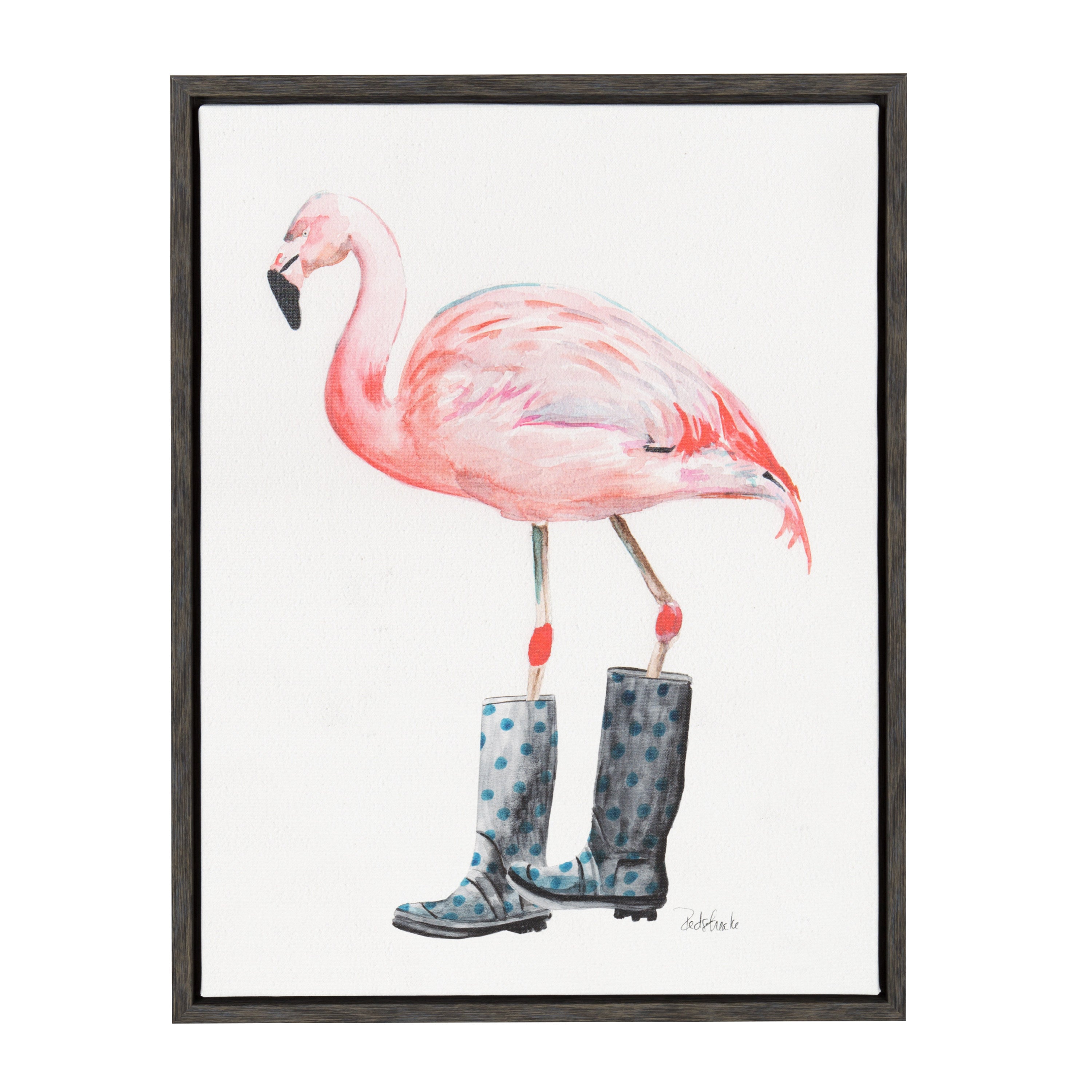 Sylvie Flamingo Framed Canvas Art by Jennifer Redstreake Geary by kateandlaurel - product image 7 for Resin Society