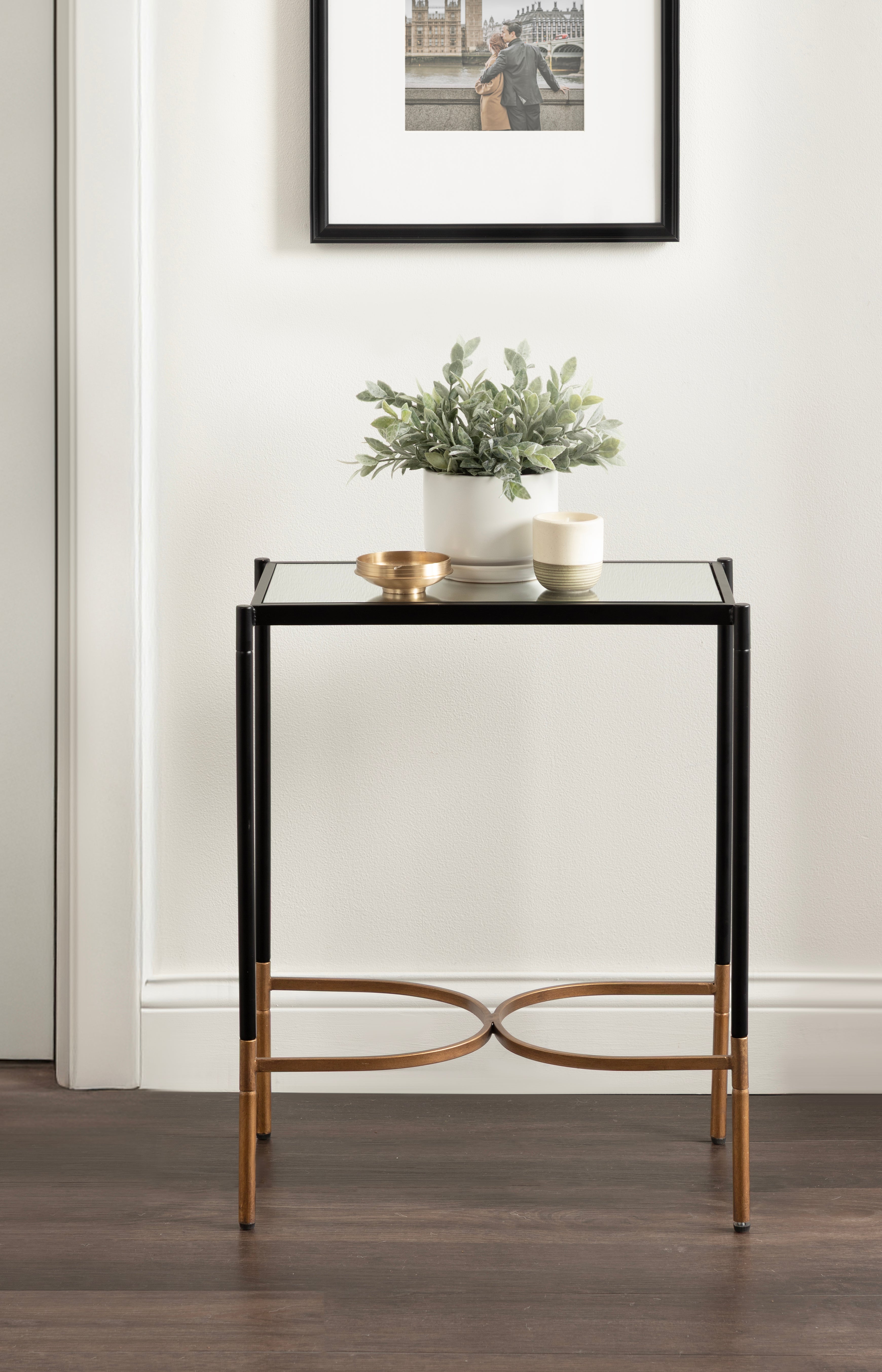 Catriona Side Table Mirror and Metal