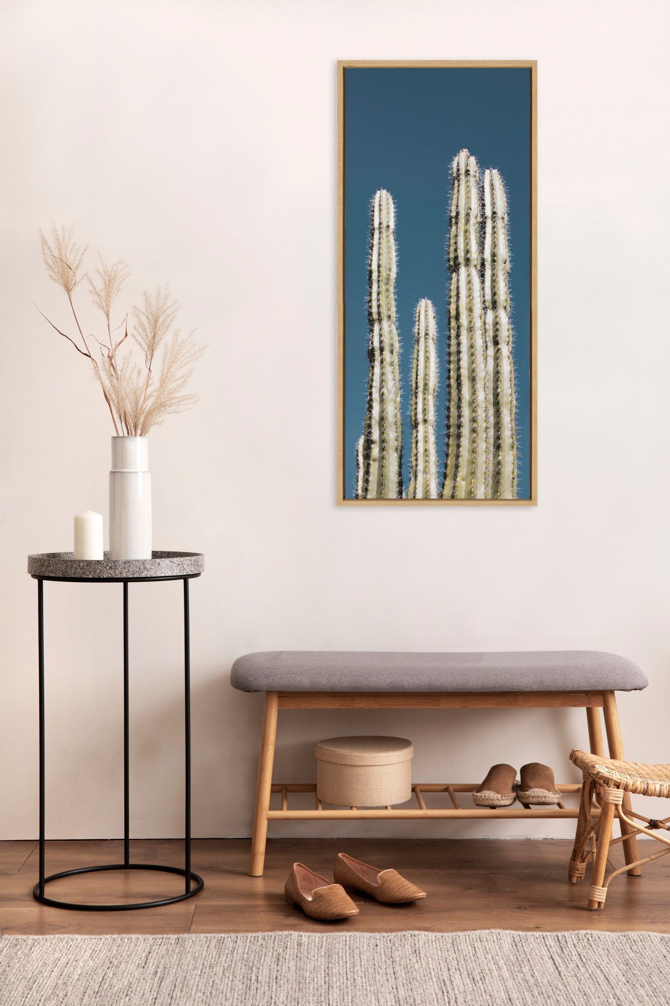 Sylvie Cactus Sky Framed Canvas by Stephanie Klatt