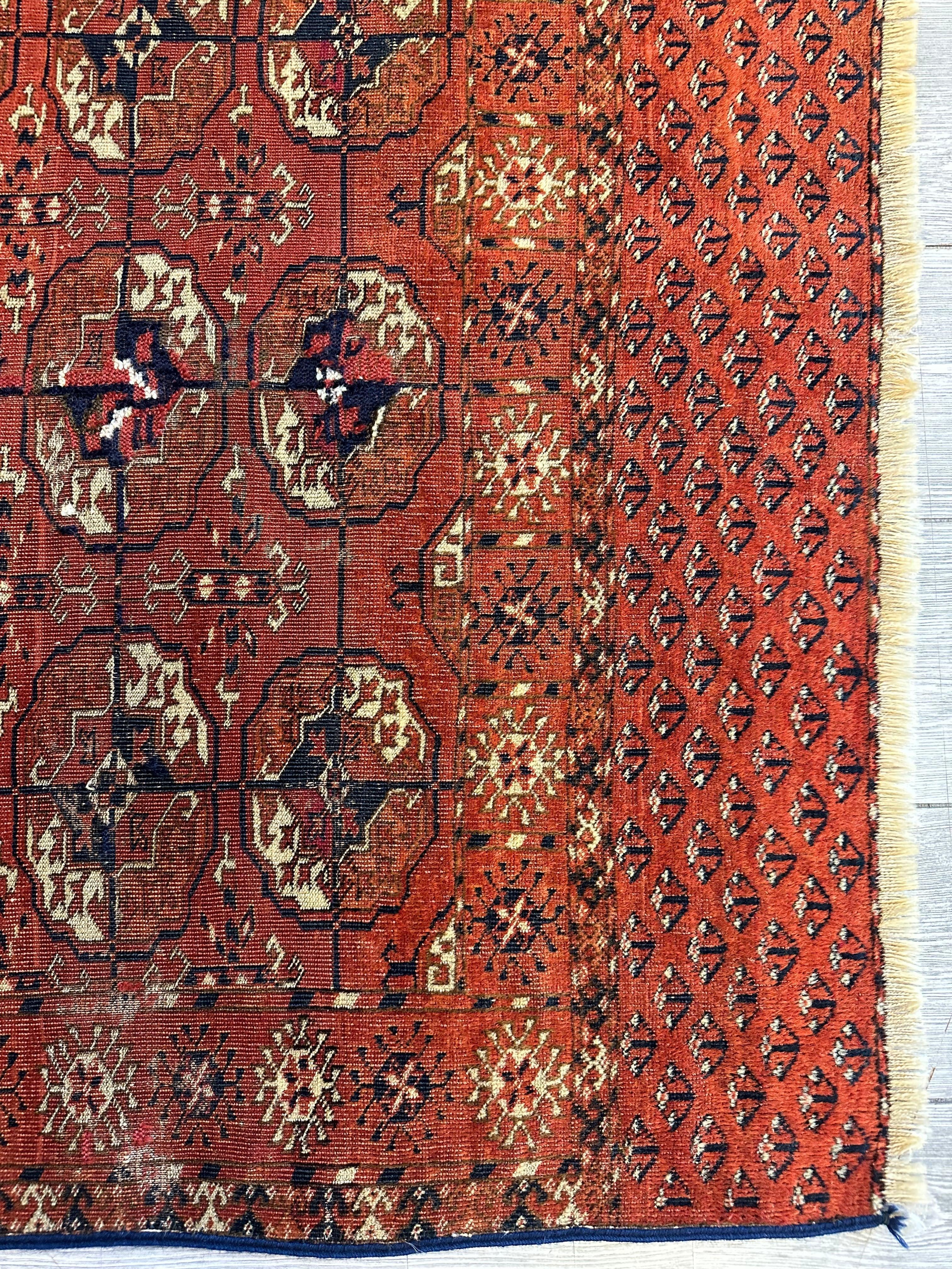 Antique 1880’s Tribal Turkoman Tekke Wedding Rug 3’4” x 4’1” by Rugistan - product image 6 for Resin Society