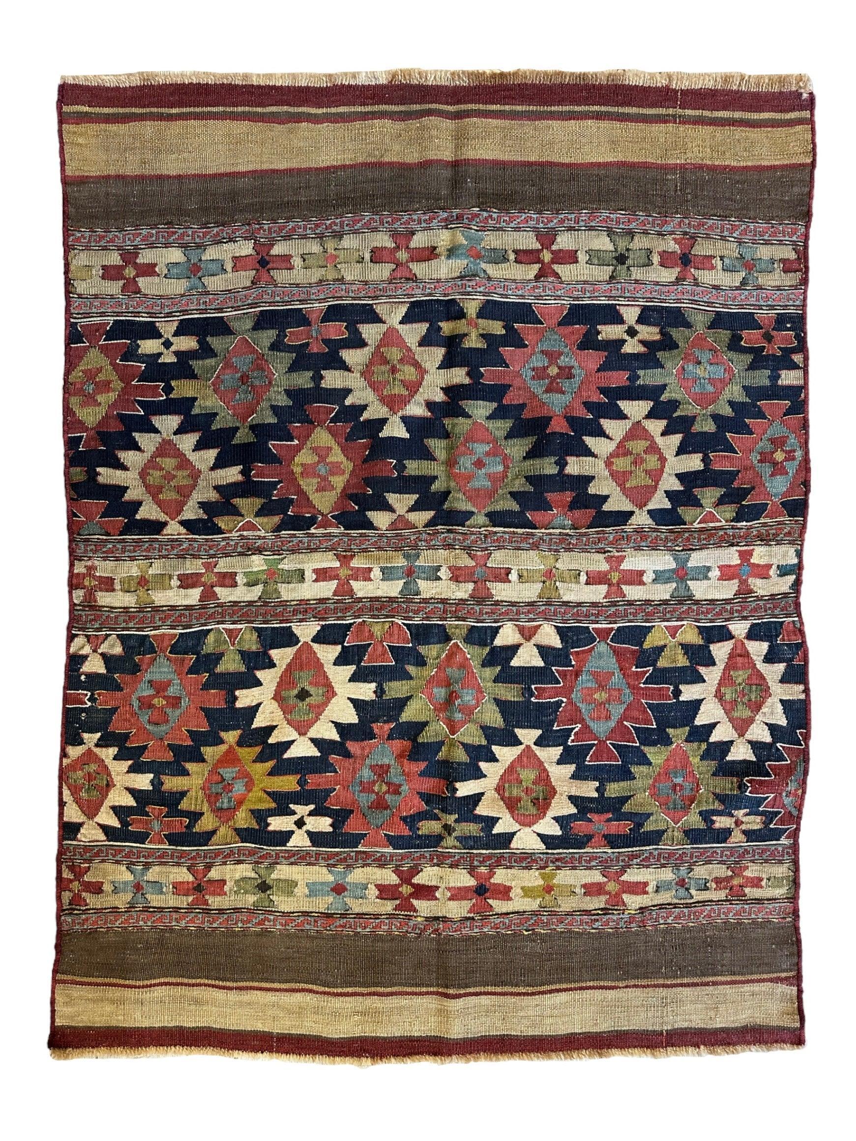 Antique 19th Century Caucasian Shahsavan Rug Rug 3’ x 4’ by Rugistan - main product image for Resin Society
