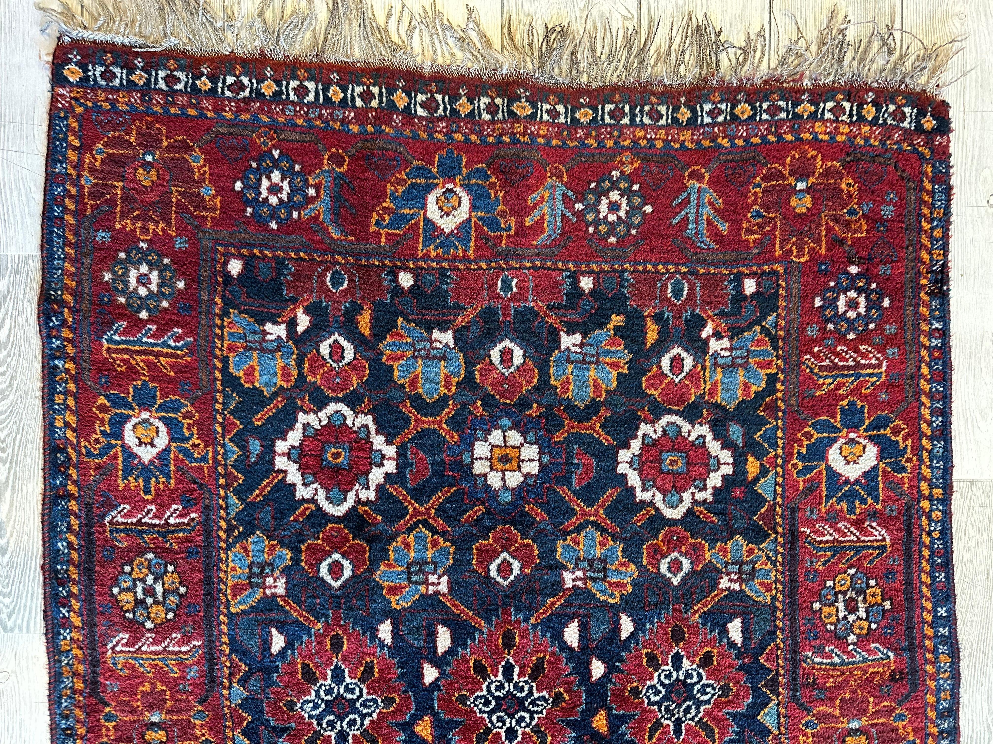 Antique Attractive Persian Khamseh Rug Early 20th Century 46” x 66” by Rugistan - product image 3 for Resin Society