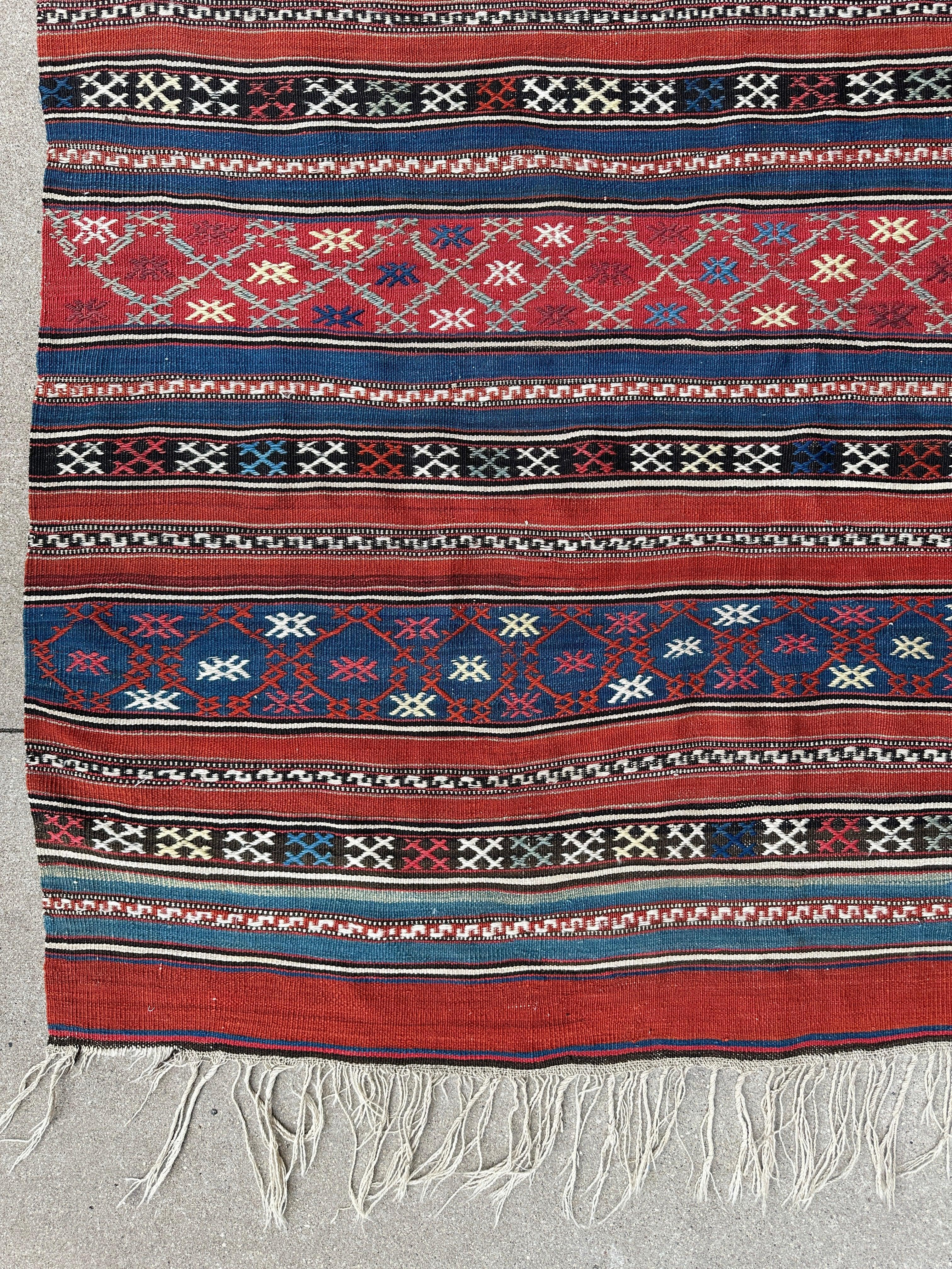 Antique Caucasian Shahsavan Soumak Rug 4’9” x 7’4” by Rugistan - product image 10 for Resin Society