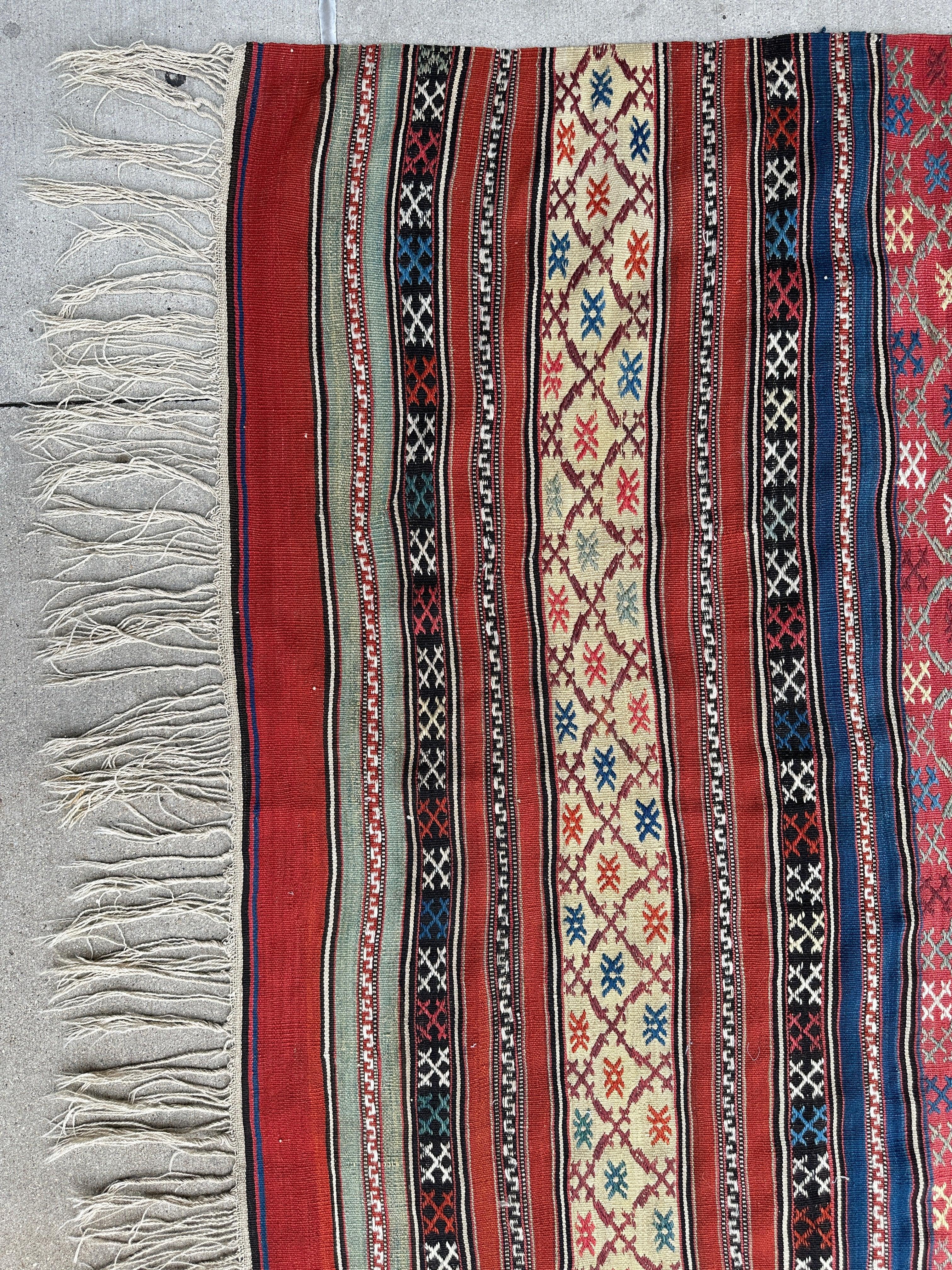 Antique Caucasian Shahsavan Soumak Rug 4’9” x 7’4” by Rugistan - product image 6 for Resin Society