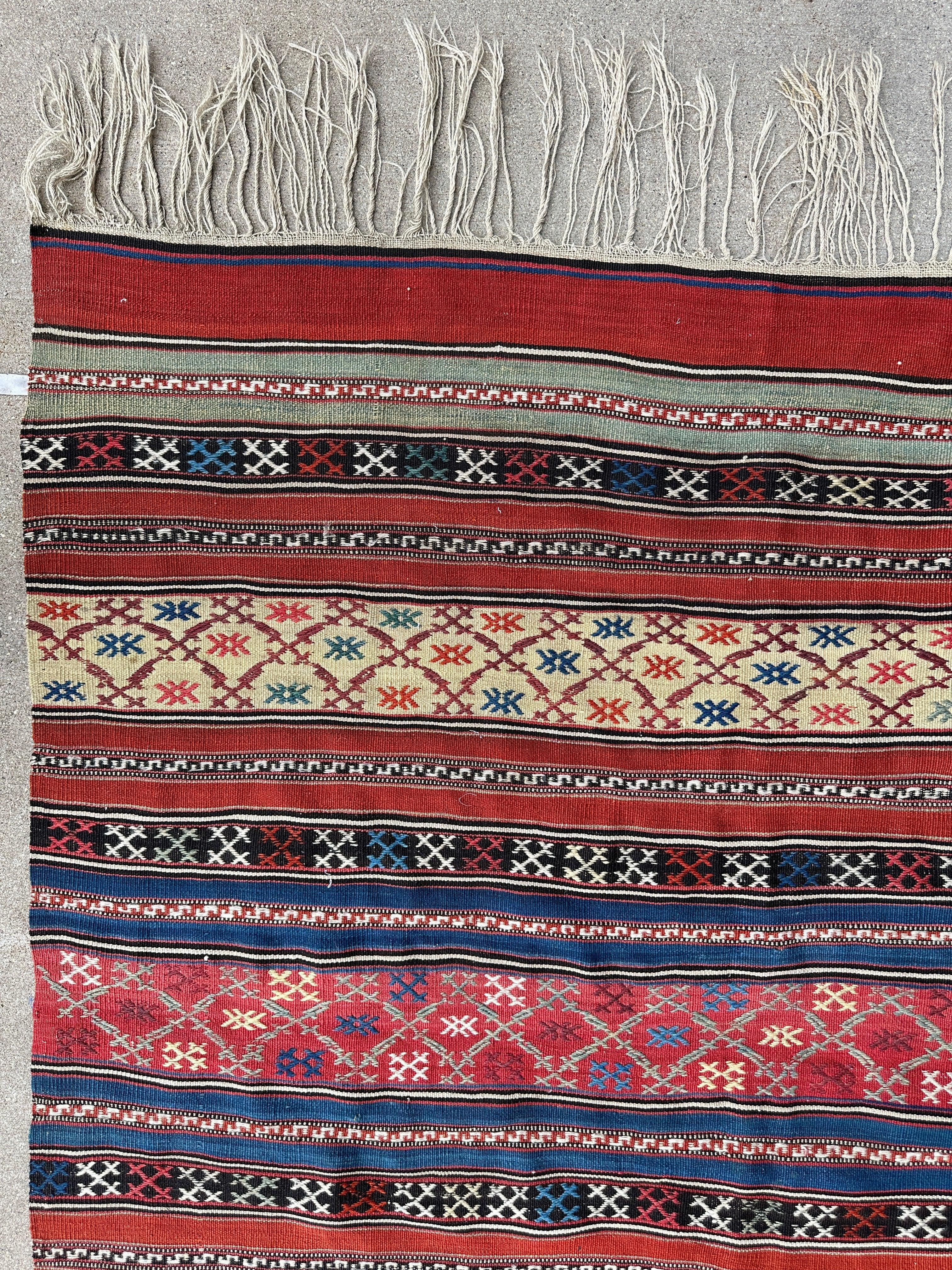 Antique Caucasian Shahsavan Soumak Rug 4’9” x 7’4” by Rugistan - product image 9 for Resin Society