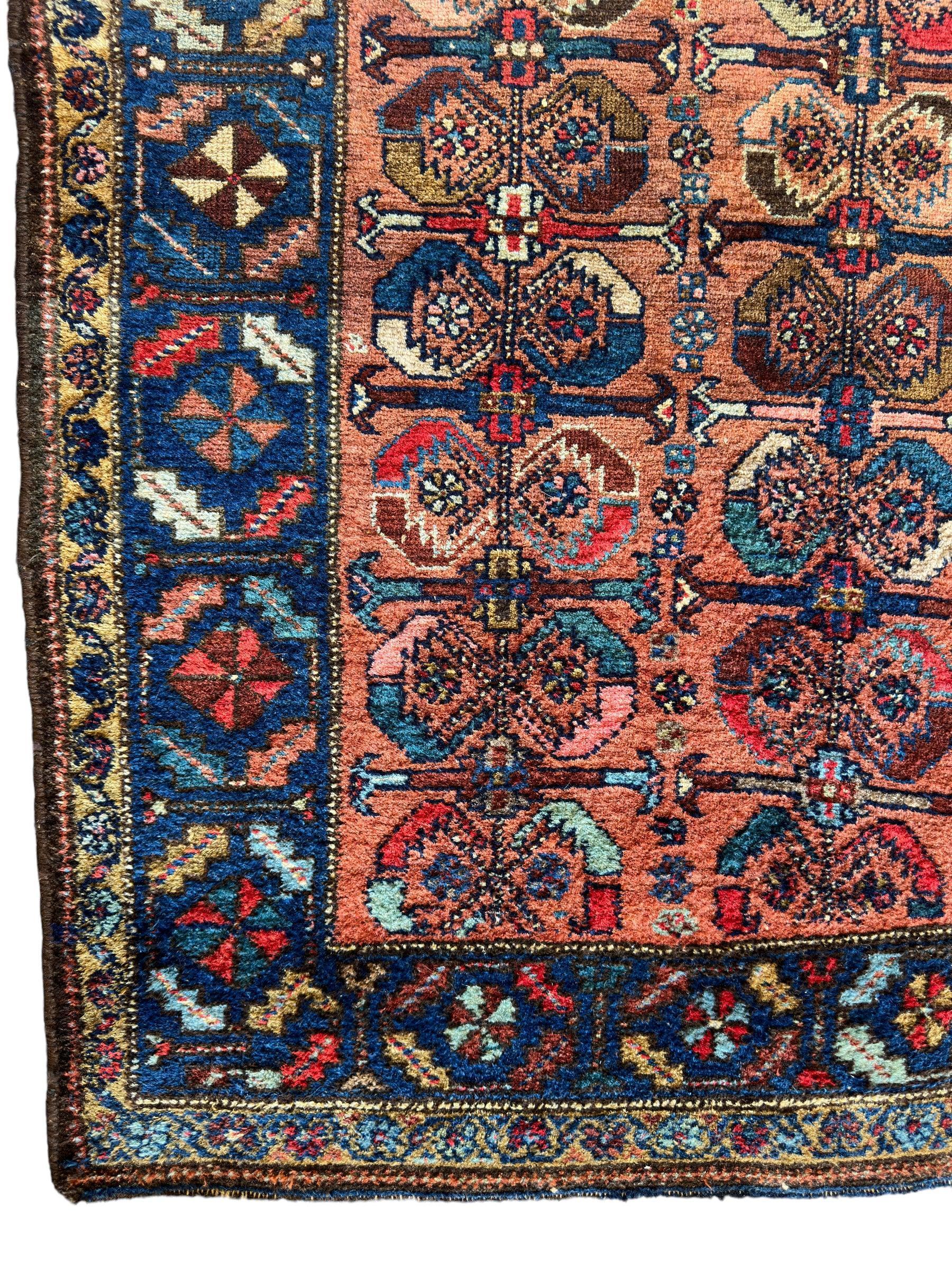 Antique One of Kind Persian Hamedan Enjelas Rug 3’11” x 4’4” by Rugistan - product image 4 for Resin Society