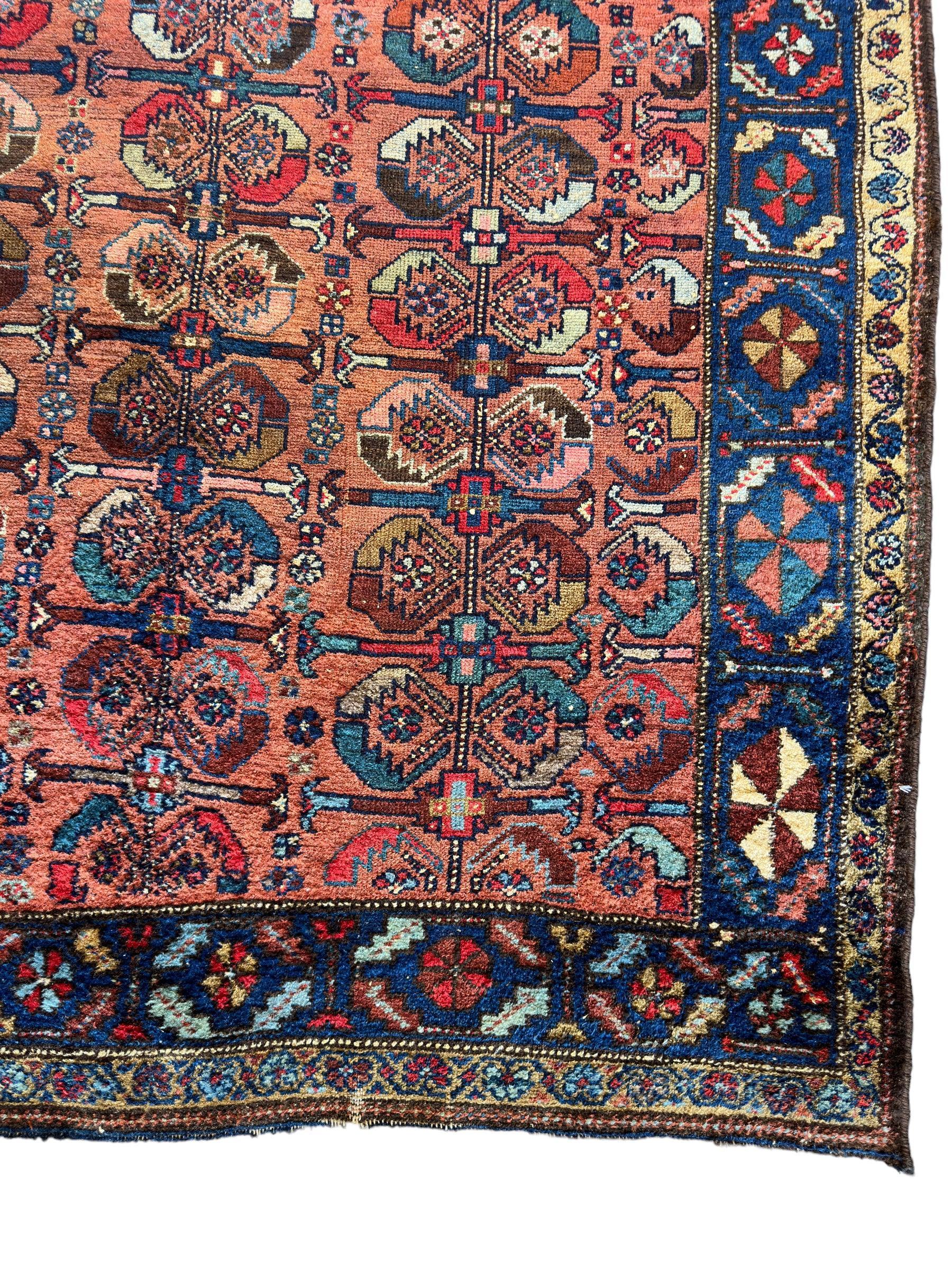 Antique One of Kind Persian Hamedan Enjelas Rug 3’11” x 4’4” by Rugistan - product image 5 for Resin Society