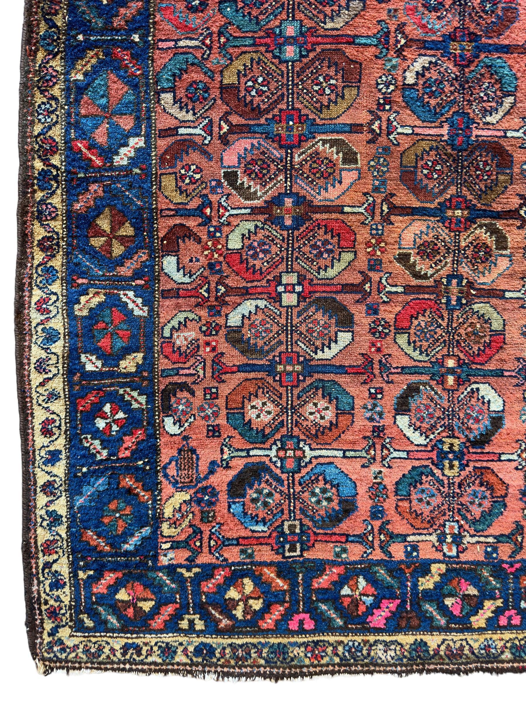 Antique One of Kind Persian Hamedan Enjelas Rug 3’11” x 4’4” by Rugistan - product image 6 for Resin Society