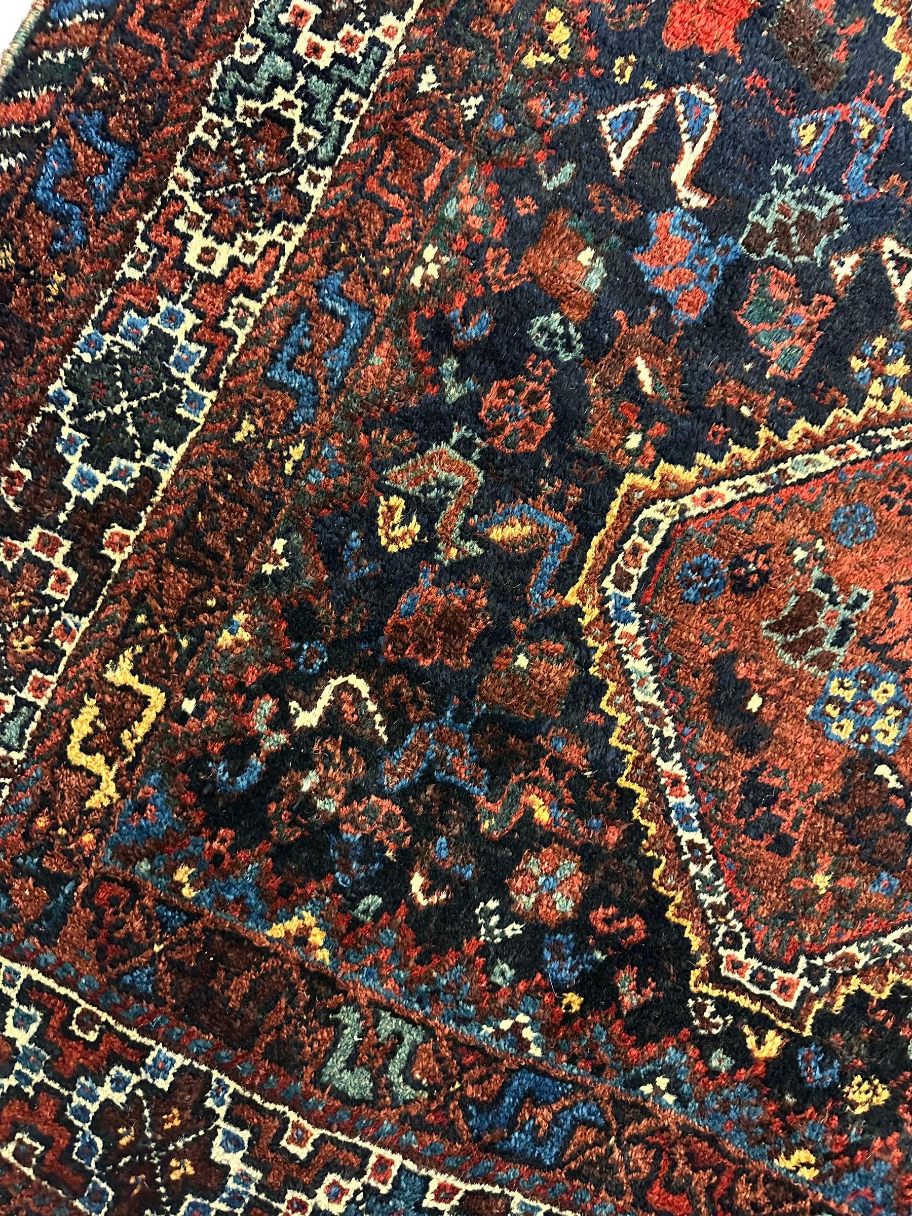 Antique Persian Khamseh Tribal Rug 4' x 5’10” by Rugistan - product image 8 for Resin Society