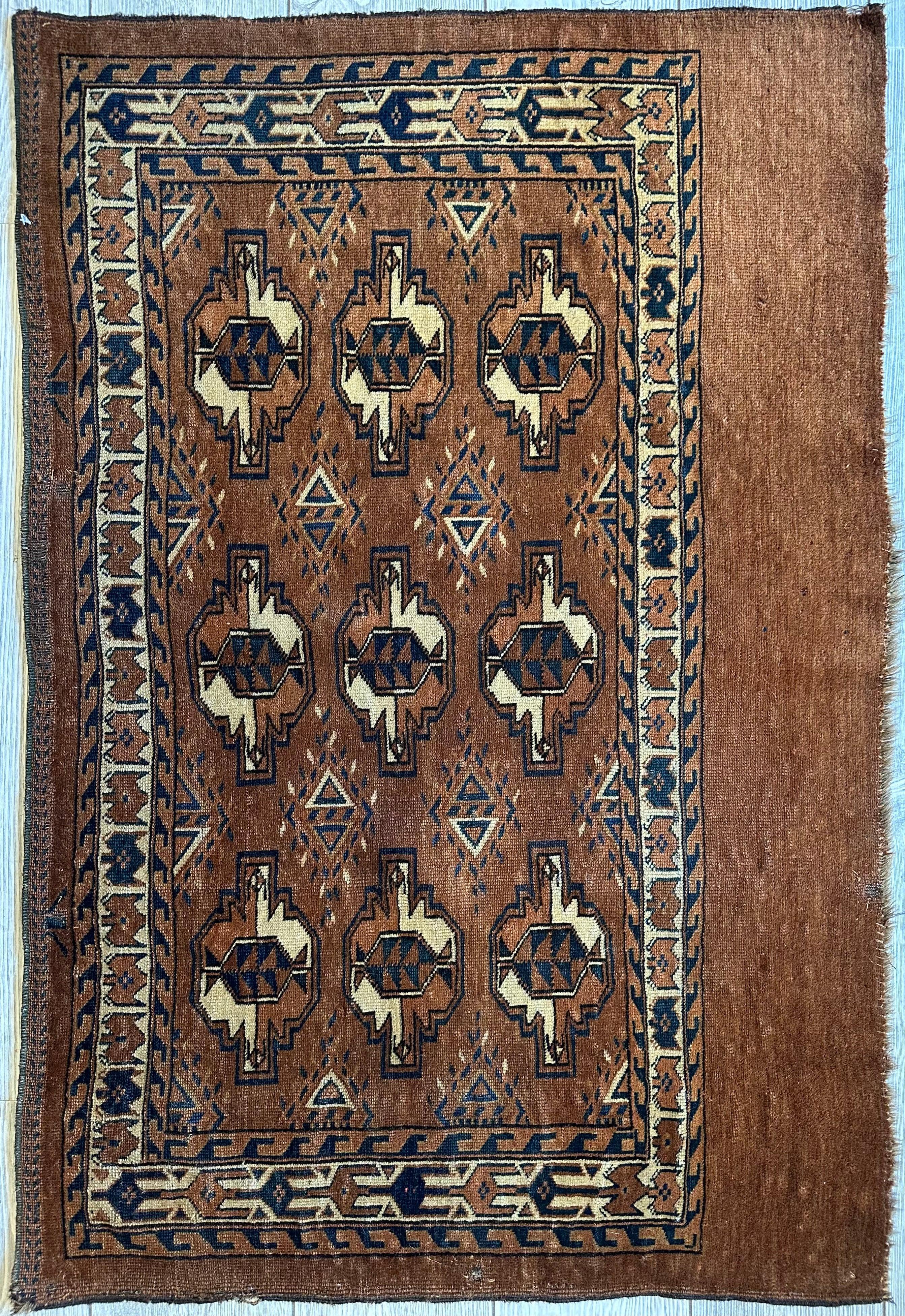 Antique Tekke Yomud Yomut Saryk Chuval Rug Bag Face by Rugistan - product image 3 for Resin Society