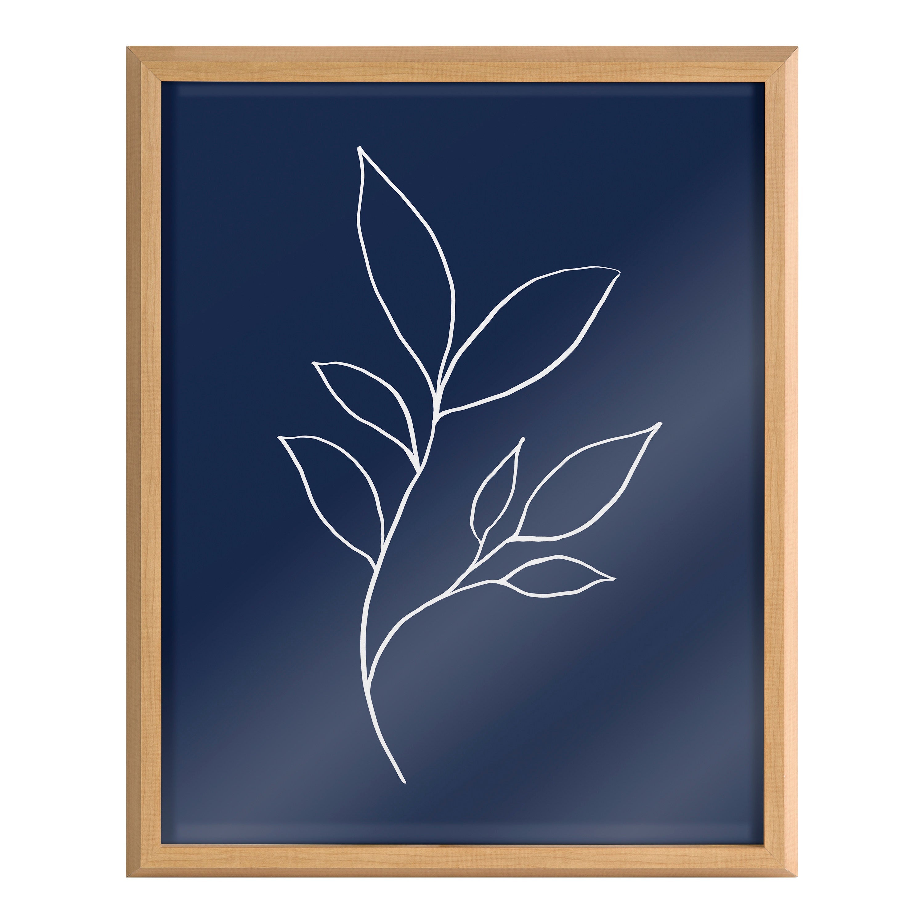 Blake Modern Blue Botanical Line Sketch Print 3 Framed Printed Glass by by kateandlaurel - product image 2 for Resin Society