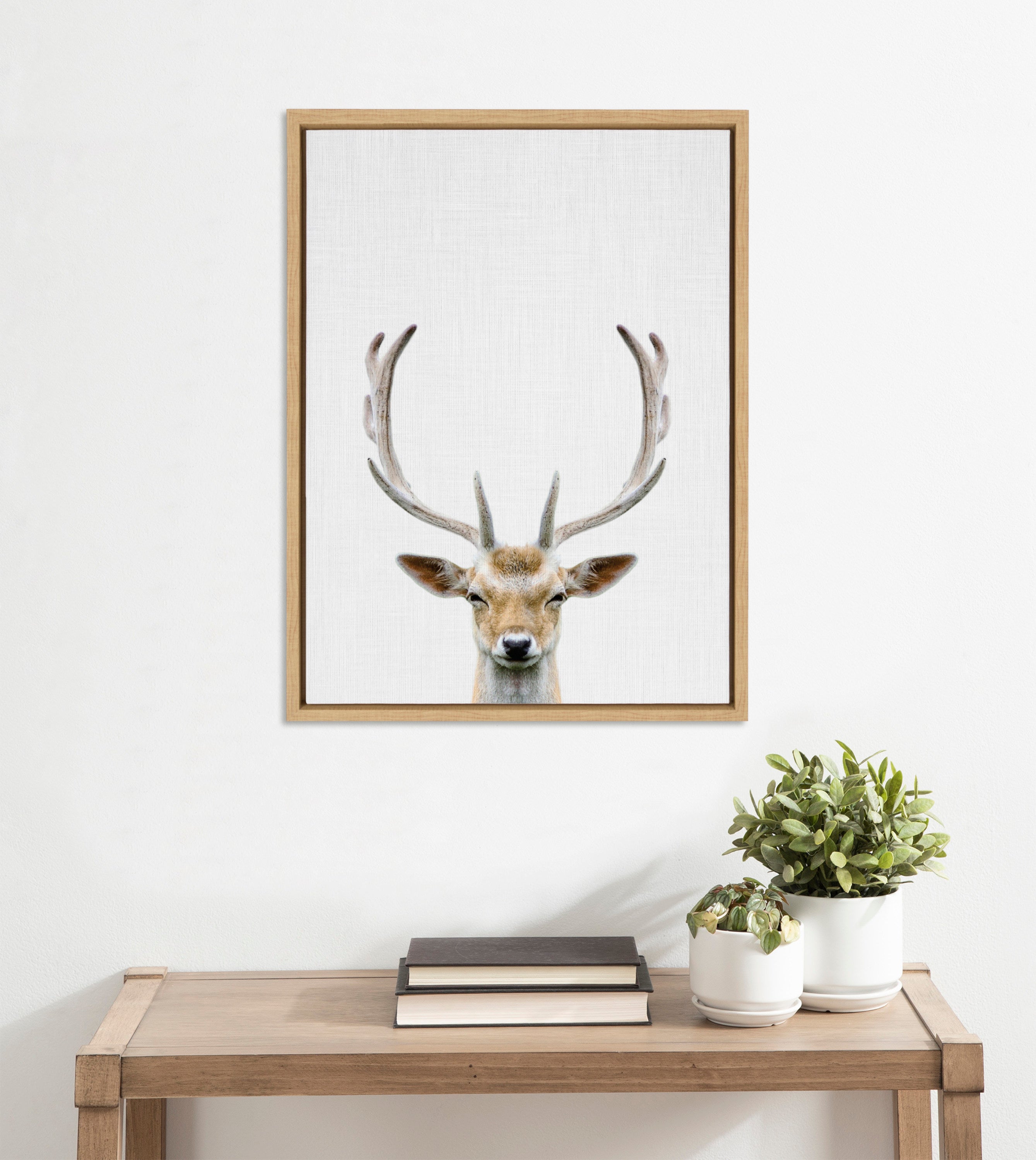 Sylvie Deer Color Framed Canvas by Simon Te of Tai Prints