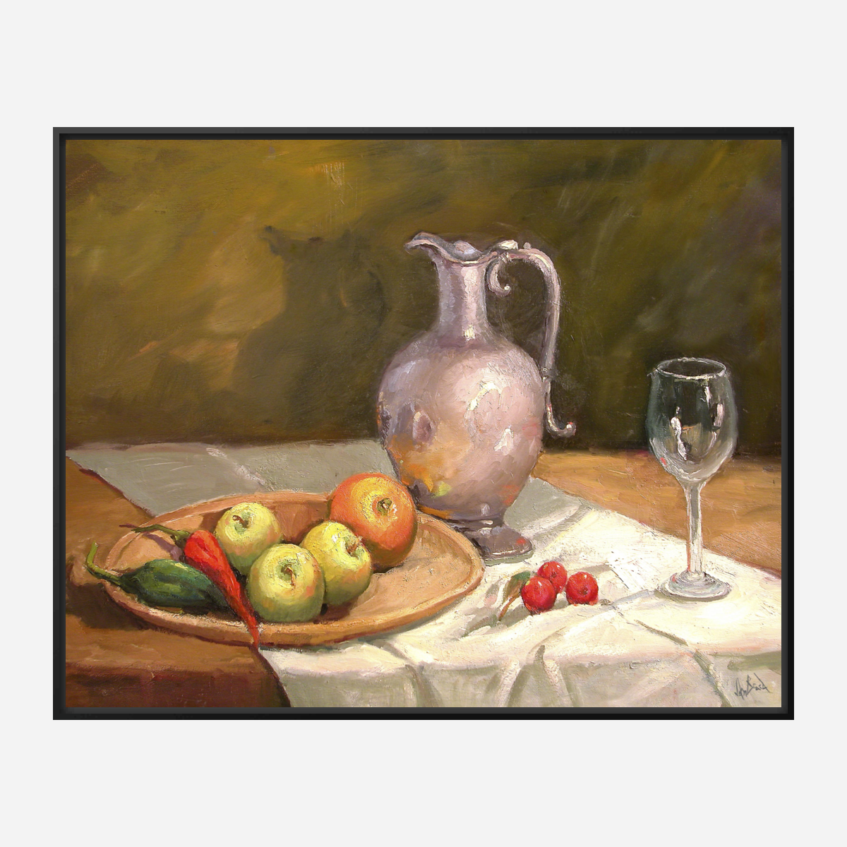 Apples on Table Artist Enhanced Canvas Print by John Beard Collection - product image 5 for Resin Society