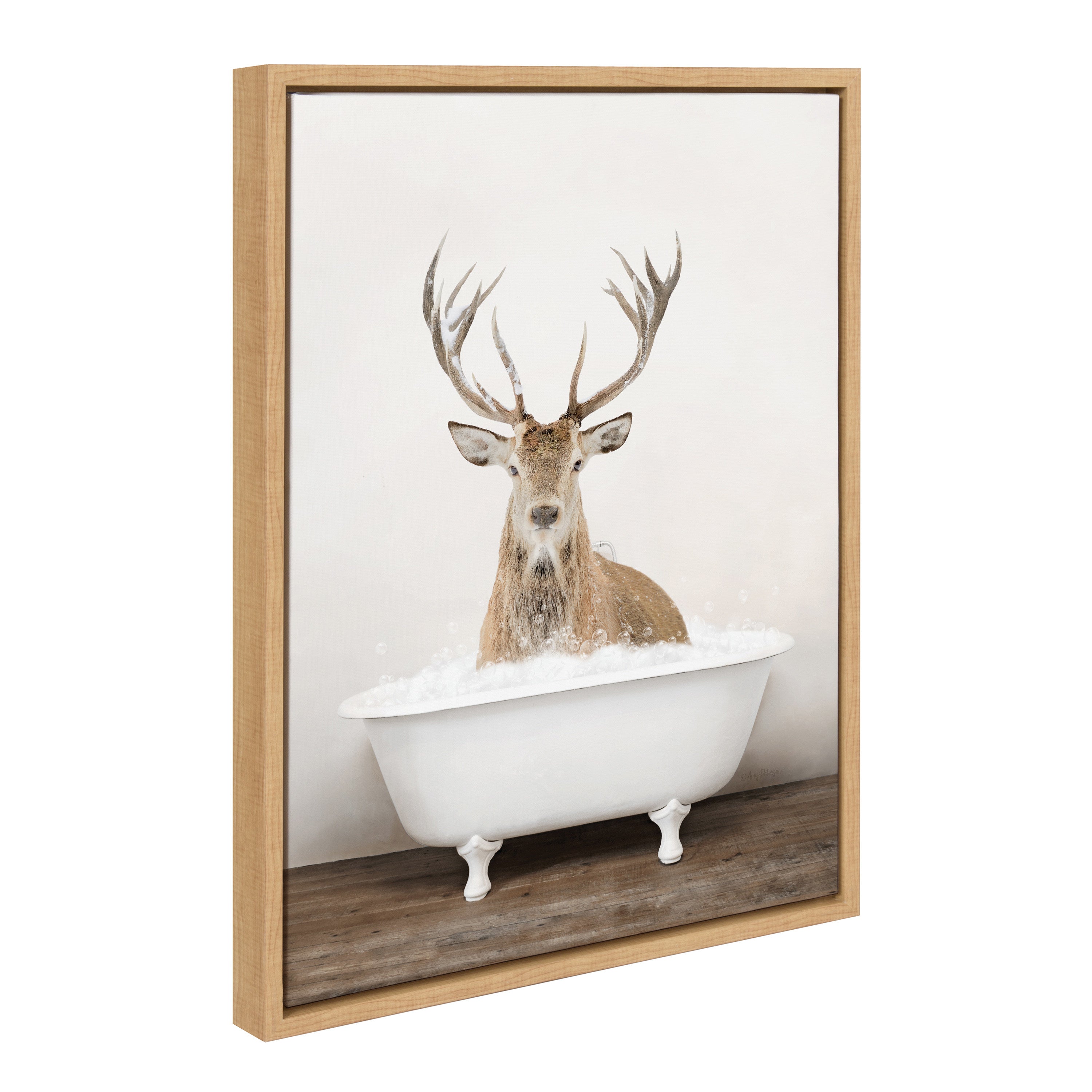 Sylvie Male Deer in Rustic Bath Framed Canvas by kateandlaurel - product image 19 for Resin Society