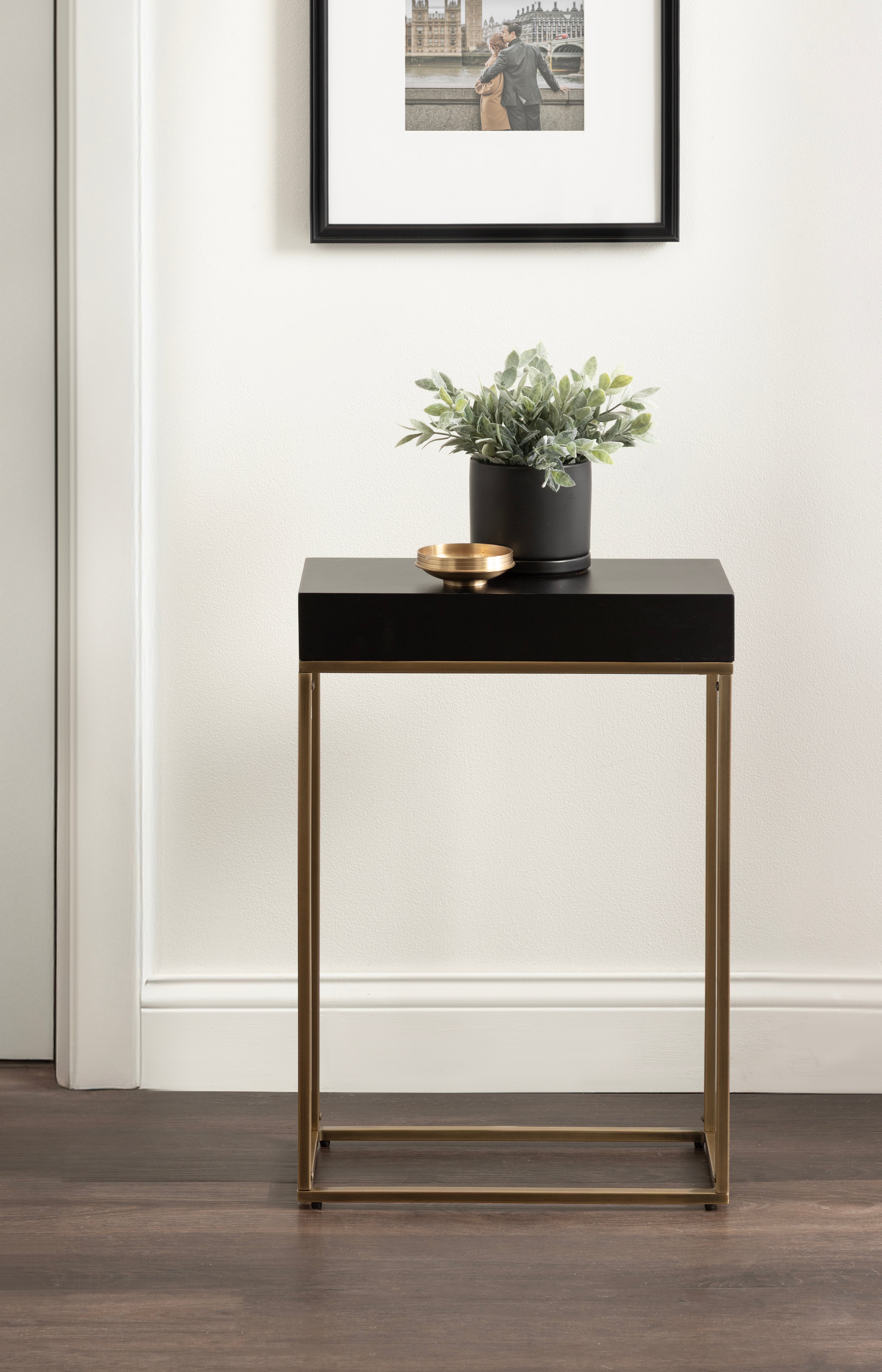 Karlsen Wood and Metal Slim Side Table