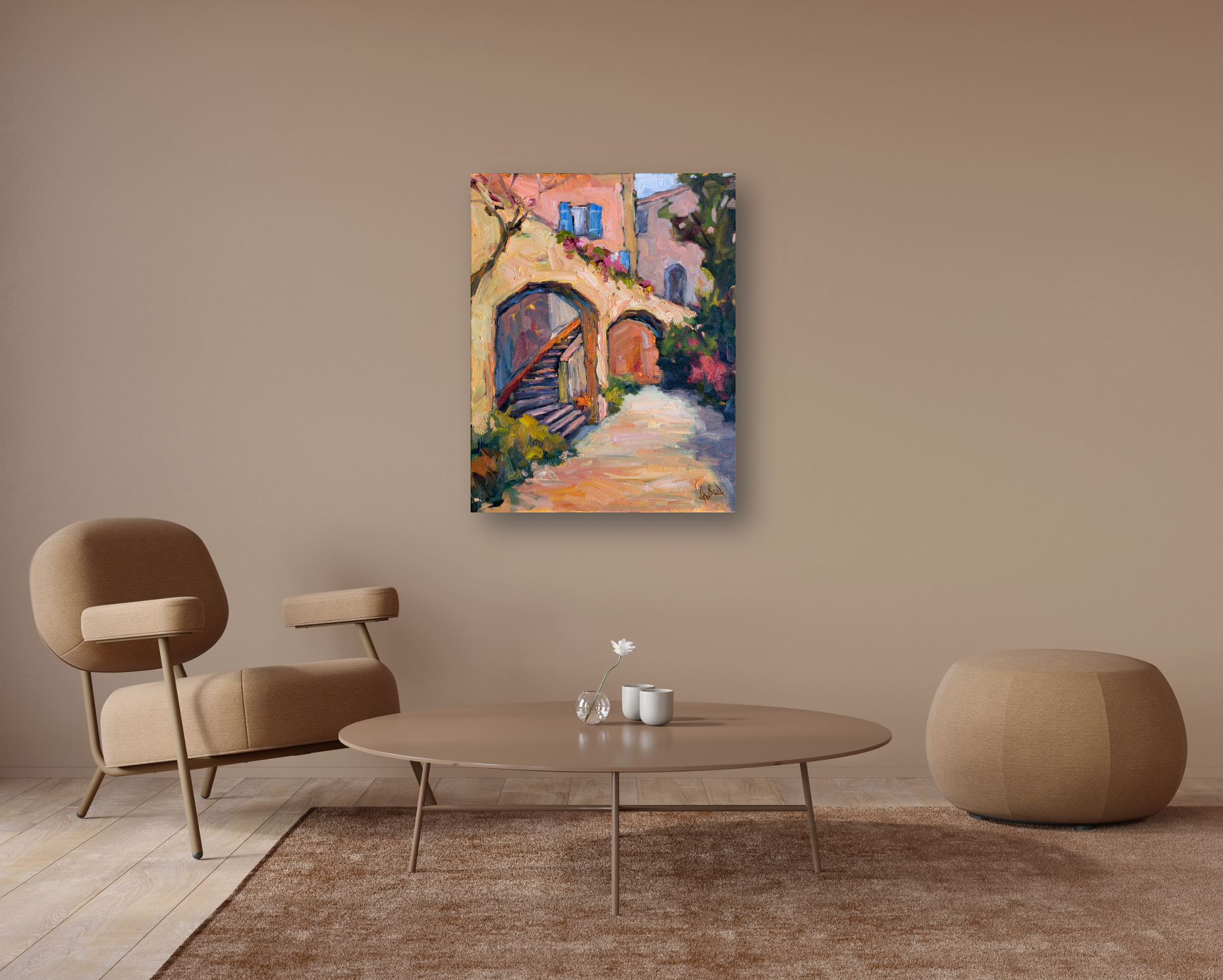 Arches in the Sun Artist Enhanced Canvas Print