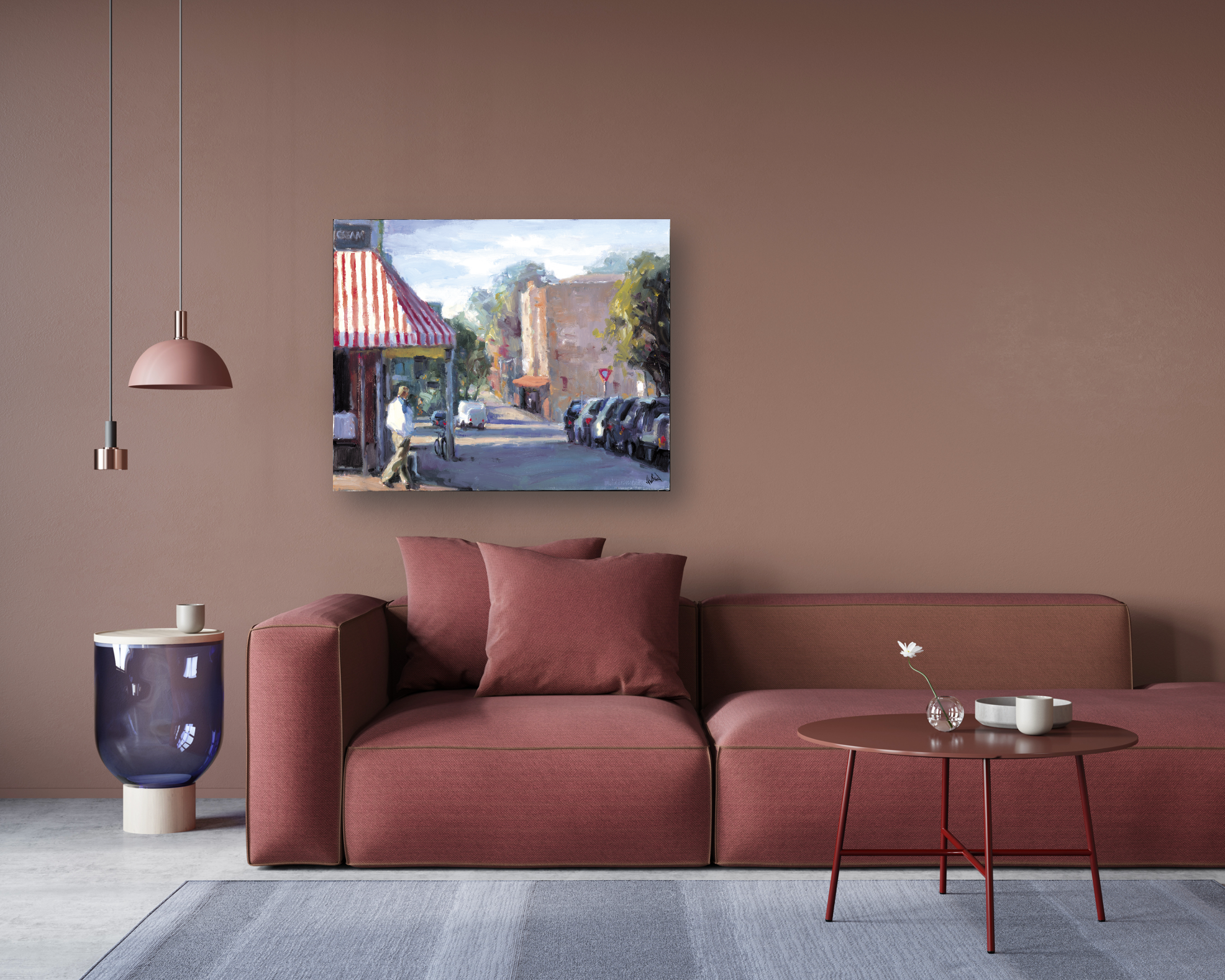 Around the Corner Artist Enhanced Canvas Print