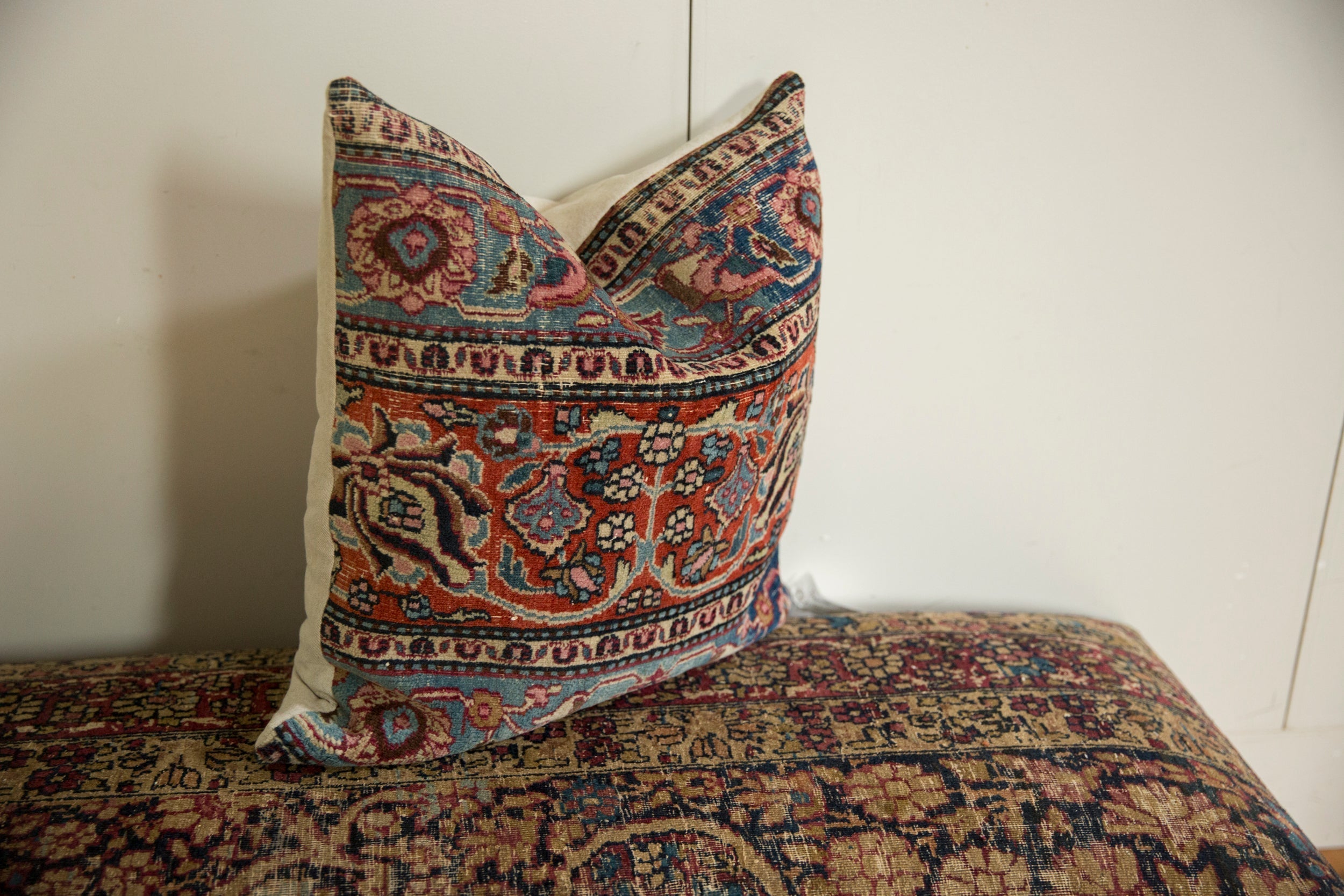 Vintage Meshed Rug Fragment Pillow