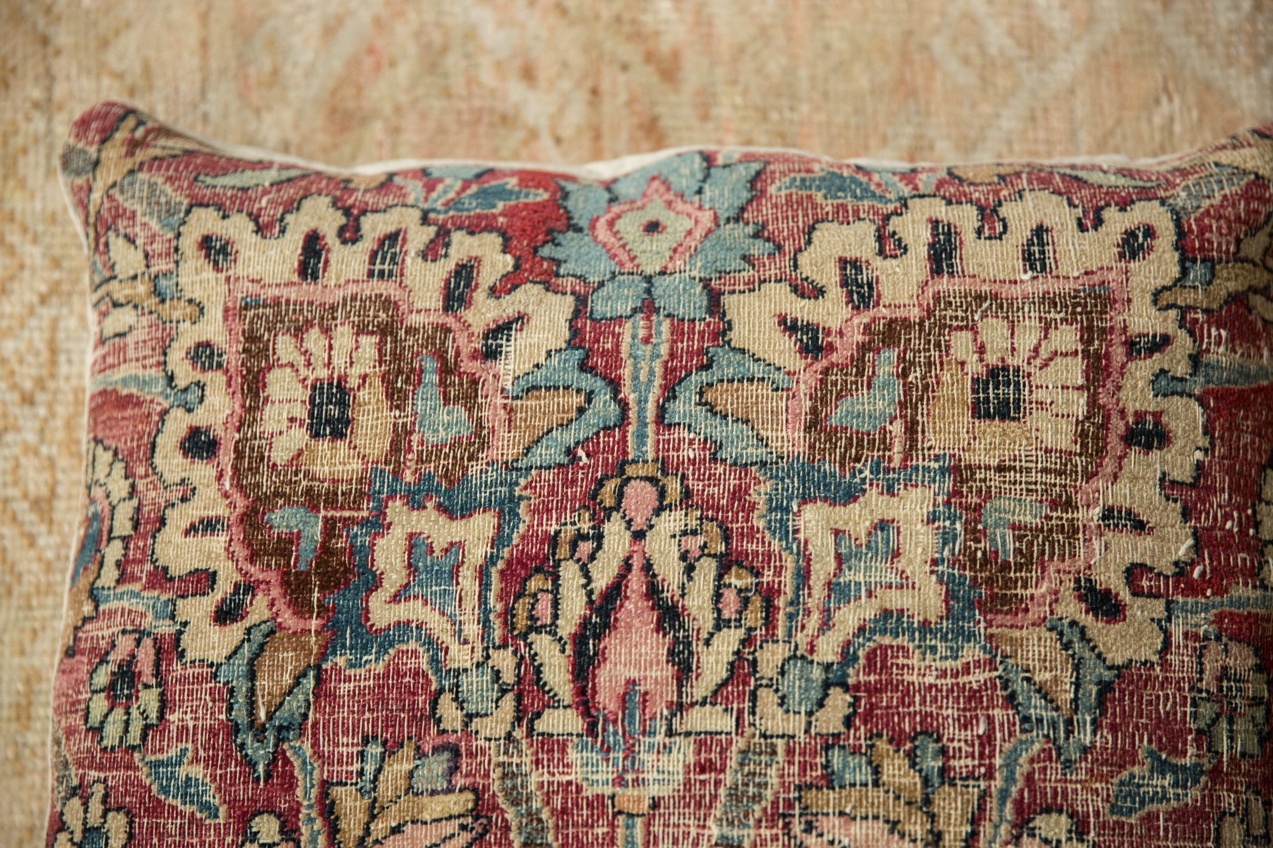 Vintage Meshed Rug Fragment Pillow