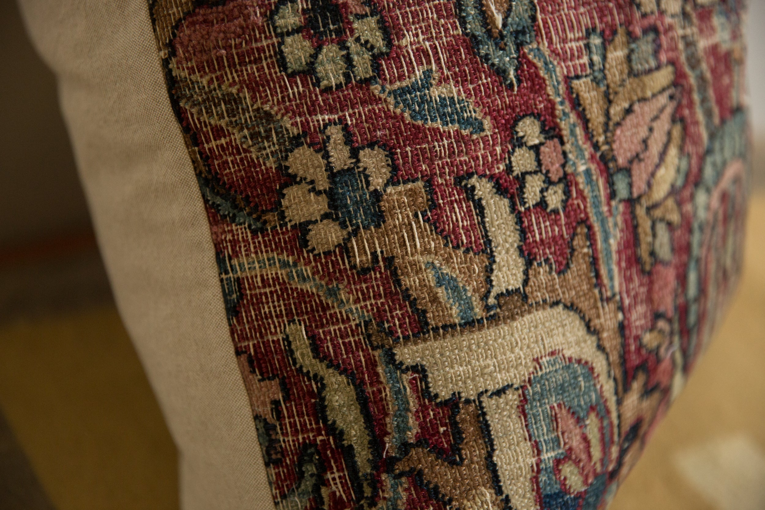 Vintage Meshed Rug Fragment Pillow