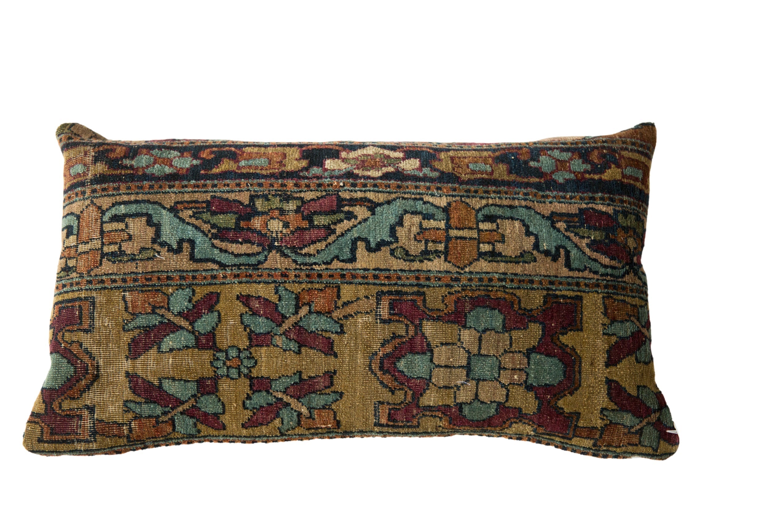 Antique Kerman Rug Fragment Pillow