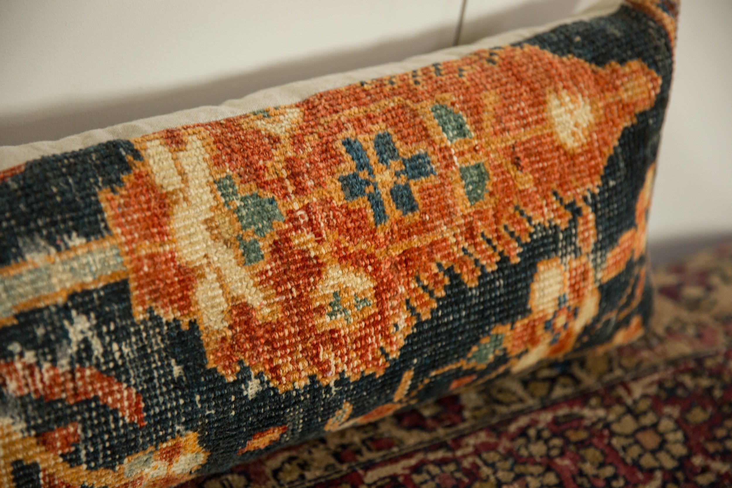 Antique Ziegler Mahal Rug Fragment Pillow