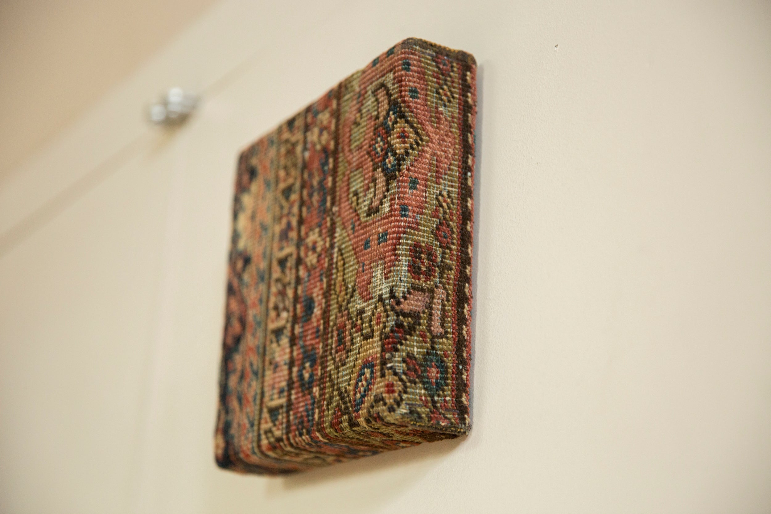 Decorative Cork Board Antique Fereghan Rug Fragment Art