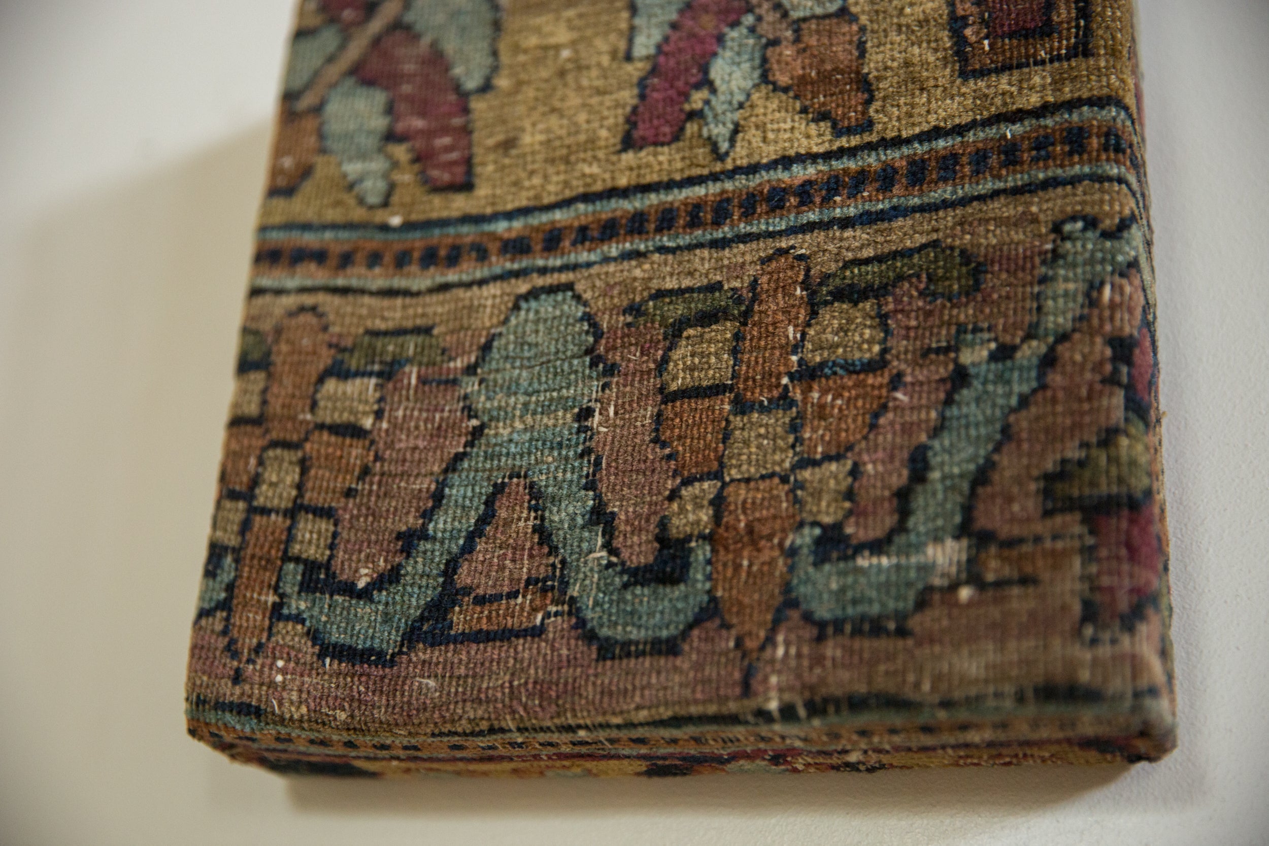 Decorative Cork Board Antique Kerman Rug Fragment Art