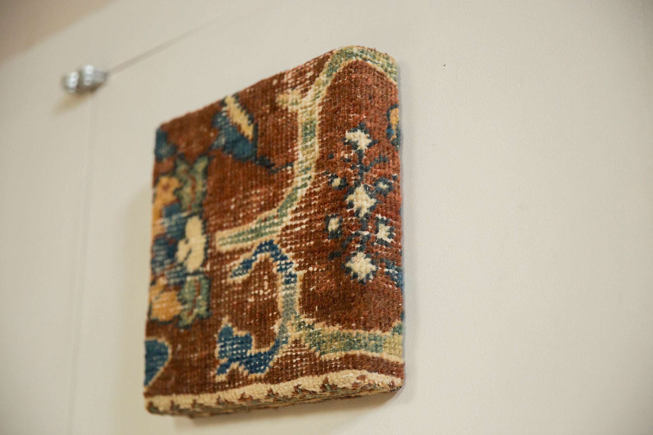 Decorative Cork Board Antique Ziegler Mahal Rug Fragment Art