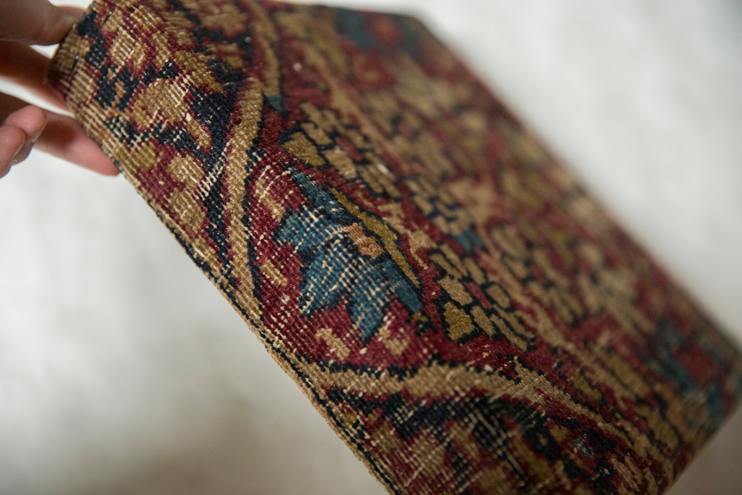 Decorative Cork Board Antique Kerman Rug Fragment Art