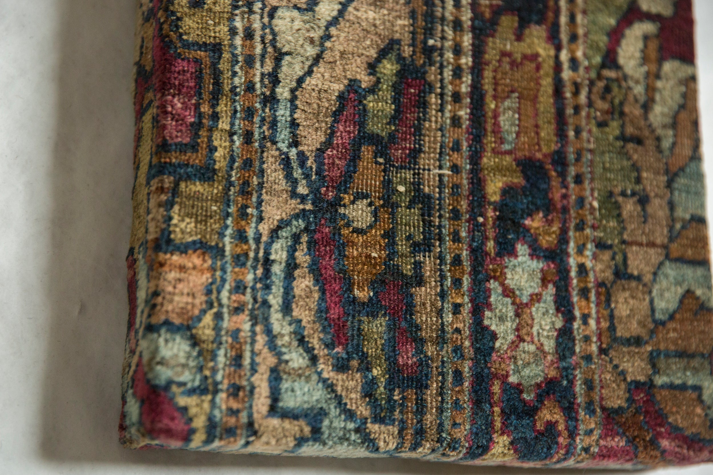 Decorative Cork Board Antique Kerman Rug Fragment Art